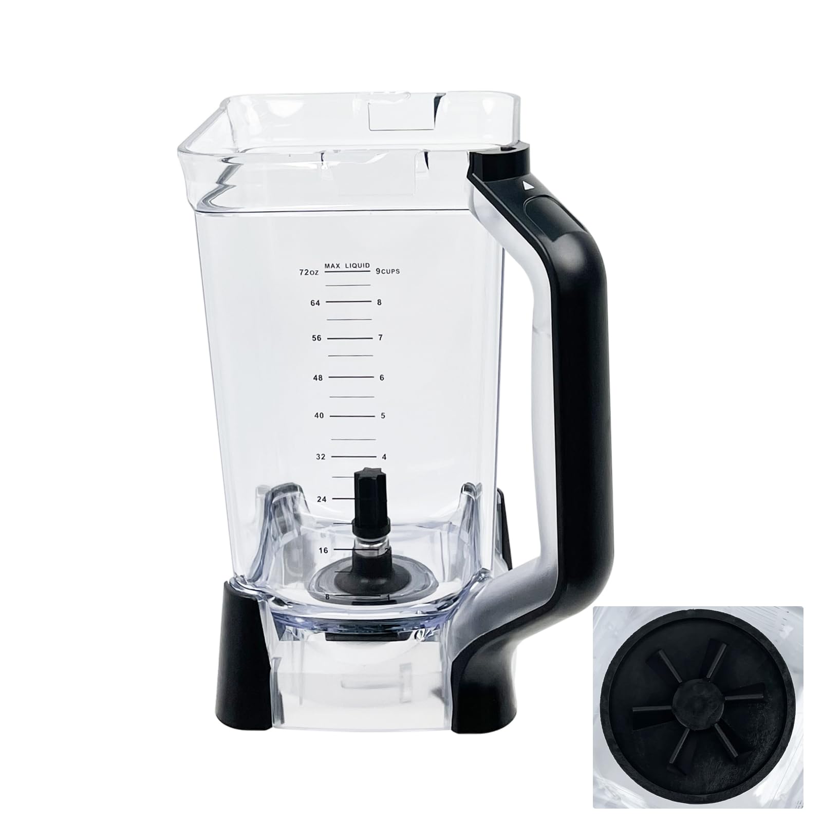 Original Ninja Blender Replacement Parts - 72 oz (9 Cups) XL Crushing Pitcher for BL610 BL710WM BL710WMC CO610B CO650B CT610 Models - Perfect for Smoothies, Ice Crushing & Food Prep