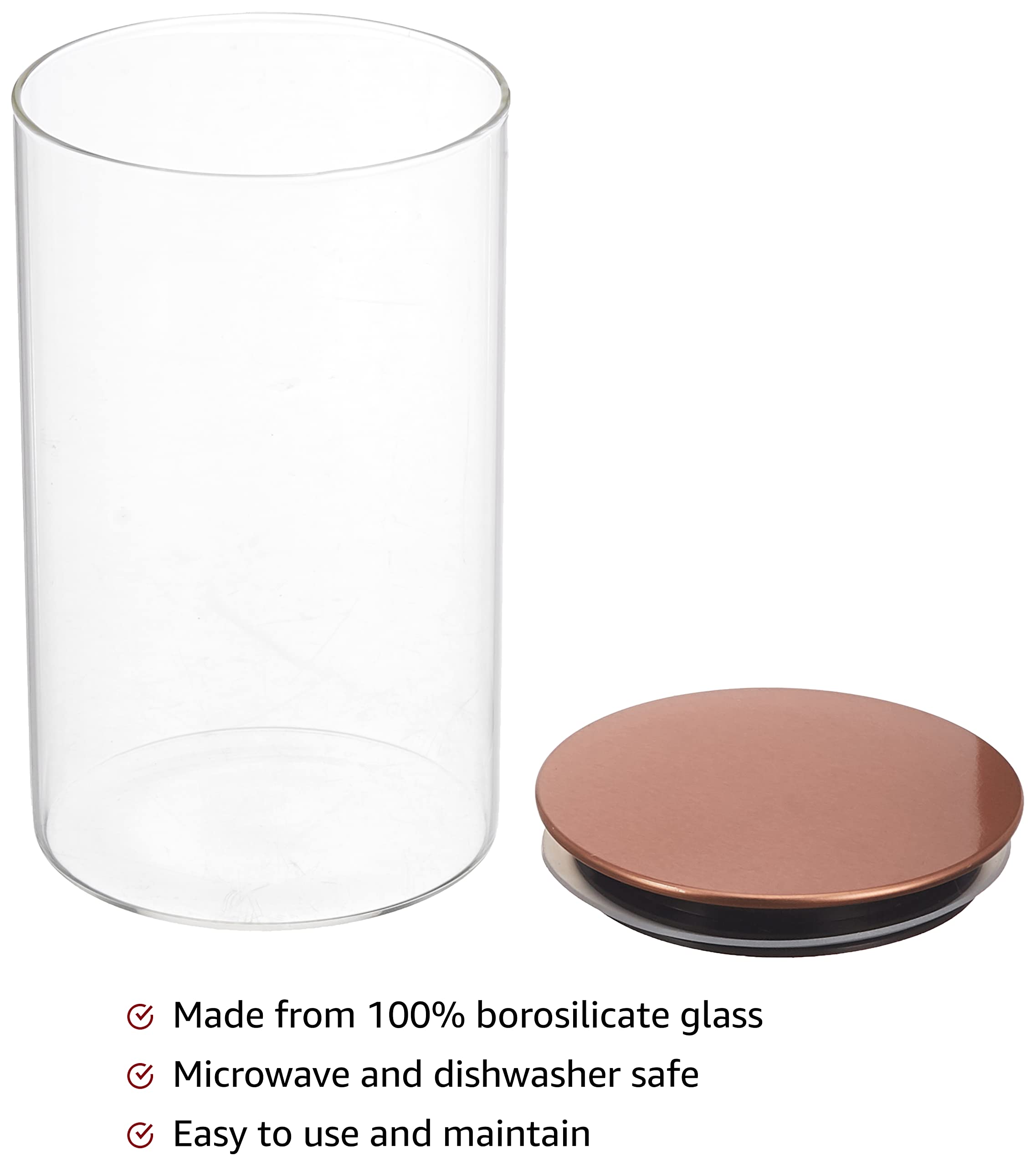 Solimo 1000ml Borosilicate Glass Jar - Transparent, Heat-Resistant & Durable for Food Storage, Canning, Pickling, and DIY Crafts - Perfect for Kitchen, Pantry, and Home Organization