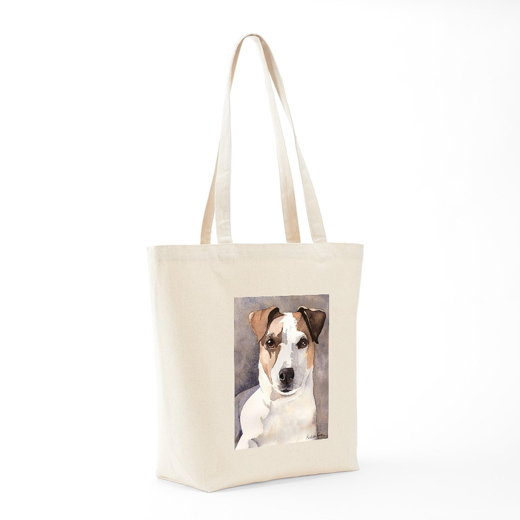 Jack Russell Terrier Tote Bag - Reusable Canvas Shopping Bag for Dog Lovers | Eco-Friendly Beige Grocery Tote for Pet Owners, Beach Trips & Farmers Market