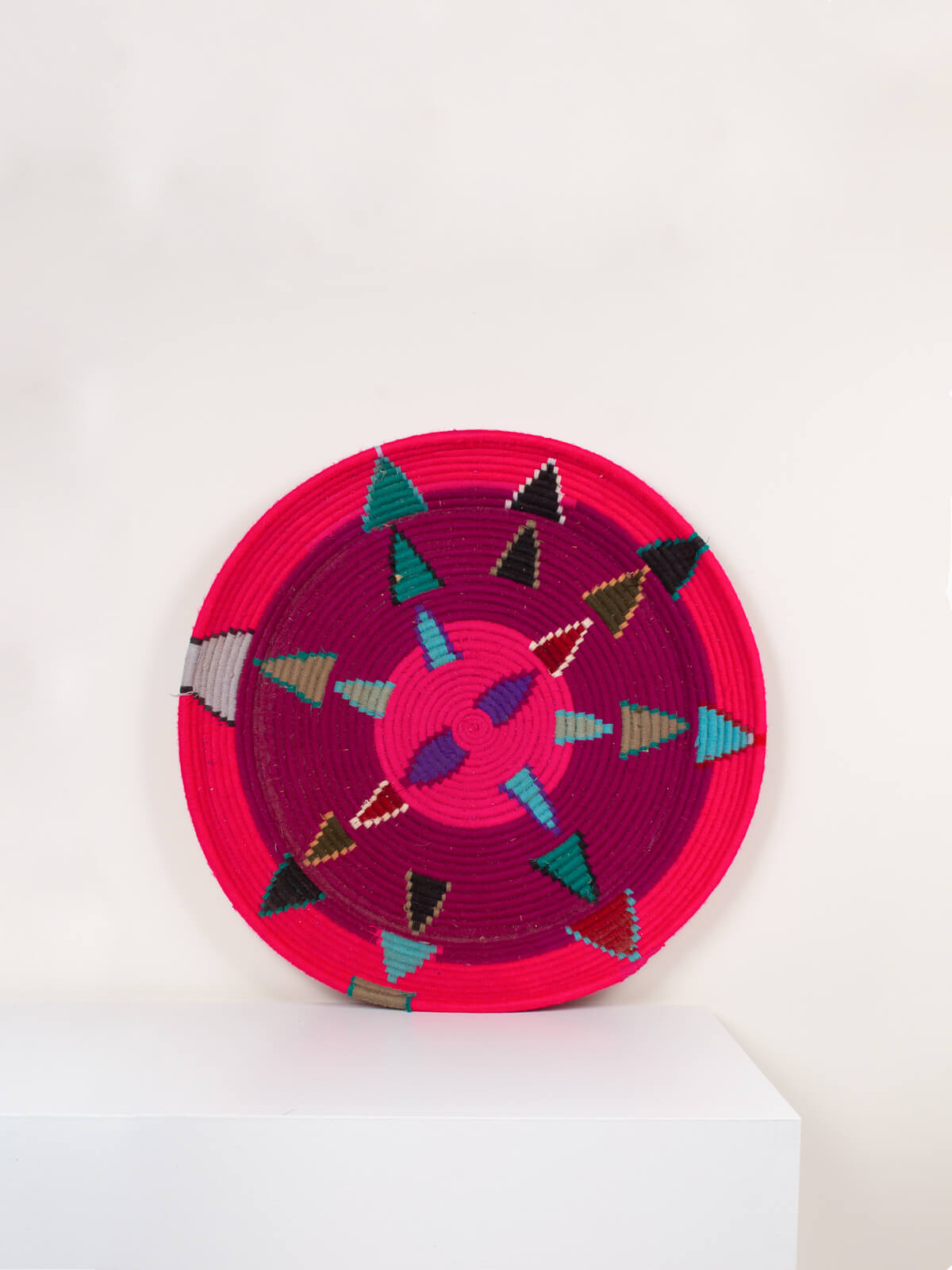 Handmade Moroccan Wool Plate No.126 - Authentic Berber Home Decor for Dining & Wall Display | Perfect for Boho Chic Interiors, Wedding Gifts & Ethnic Table Settings
