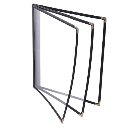 30-Piece Restaurant Menu Cover Folder Set - 6 View Clear Plastic Sleeves 8.5