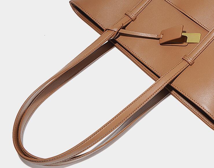 Stylish Women's Genuine Leather Shoulder Tote Handbag - Perfect for Work, Travel & Everyday Use