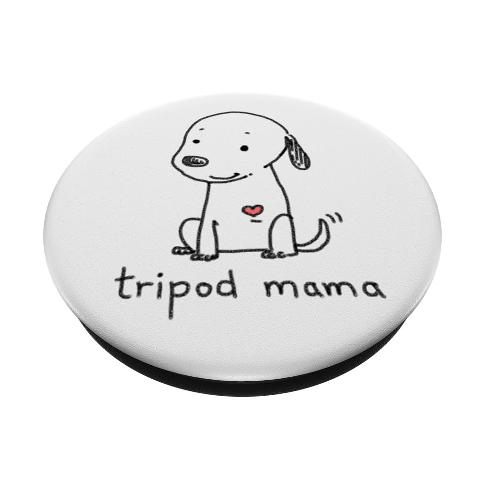 Tripod Dog PopSockets PopGrip - Swappable Phone Grip for iPhone & Android | Cute Cartoon Three-Legged Dog Design | Perfect Gift for Dog Lovers & Pet Parents | Use for Phones, Tablets, and Daily Life
