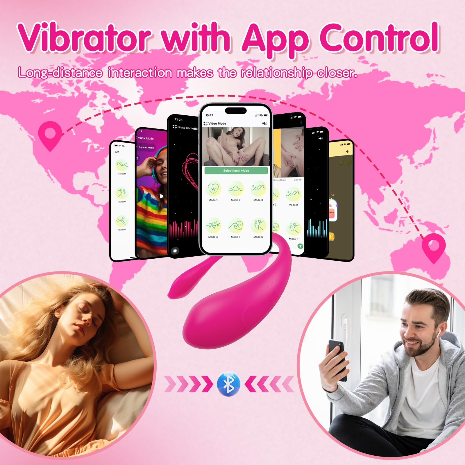 Bluetooth Wearable Vibrator for Women - Remote Control G Spot & Anal Stimulation Adult Toy with 9+ Vibration Modes, Mini Panty Vibrator for Couples Long Distance Play - Perfect for LDR, Date Nights & Solo Pleasure