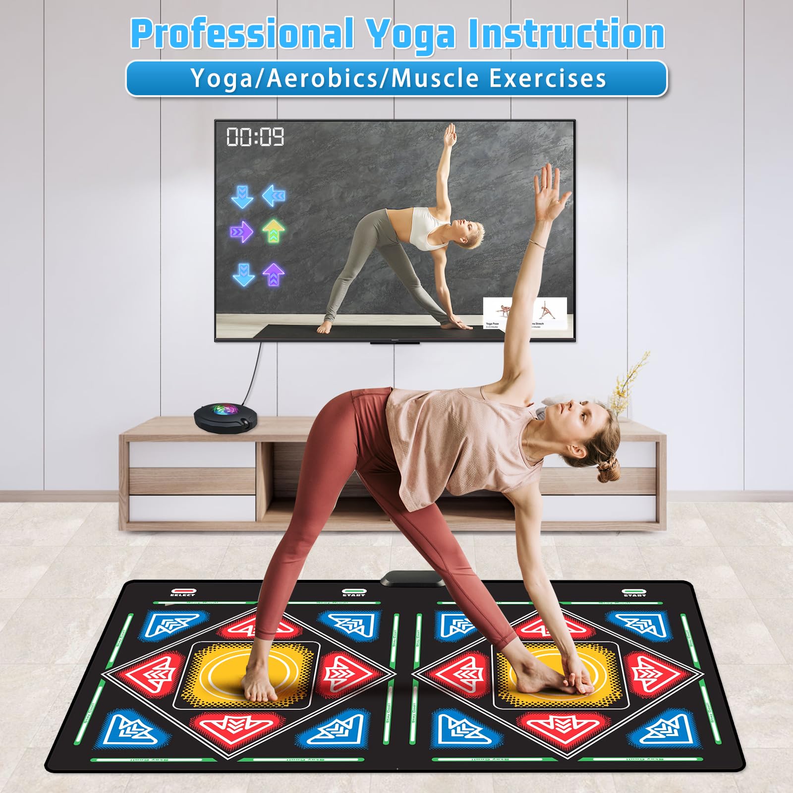 Wireless Electronic Dance Mat for TV with HD Camera - Double Player Non-Slip Dance Pad with Game Controller - Perfect for Kids & Adults - Great Christmas Birthday Gift for Girls & Boys - Fun for Family Game Nights & Fitness Workouts