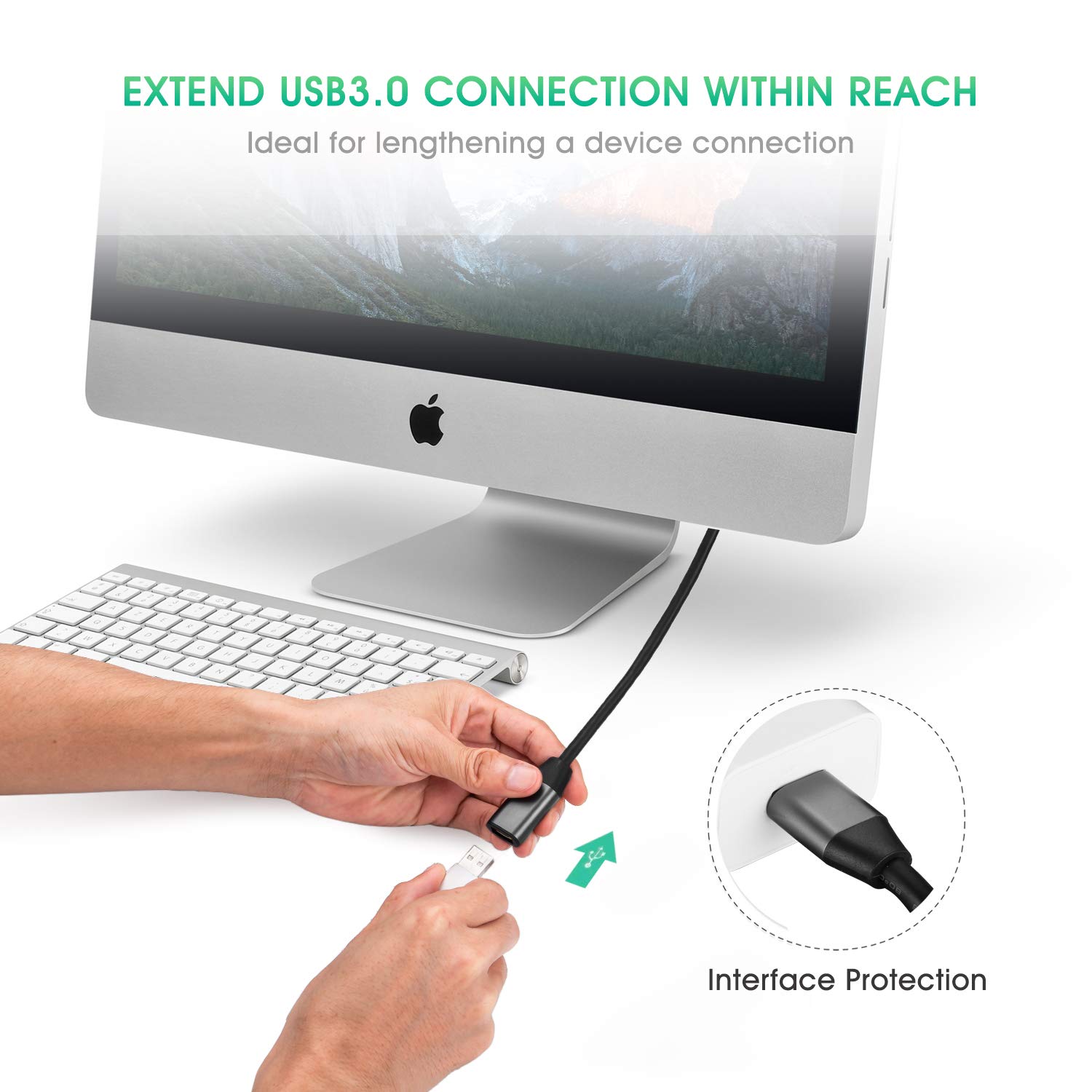 XXONE USB 3.0 Extension Cable 20ft - SuperSpeed A Male to Female Cord for Printer, Xbox, Hard Drive - Home & Office Use