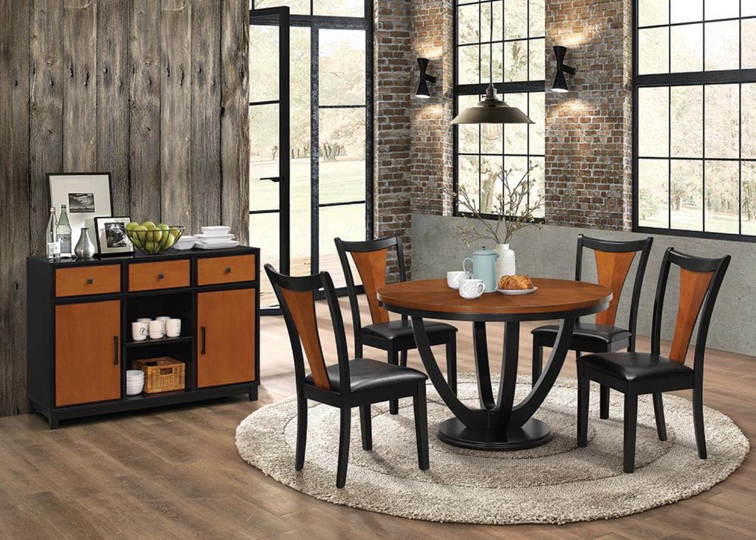 Coaster Home Furnishings Boyer Upholstered Side Chairs Set of 2 - Amber & Black Accent Chairs for Dining Room, Living Room or Bedroom
