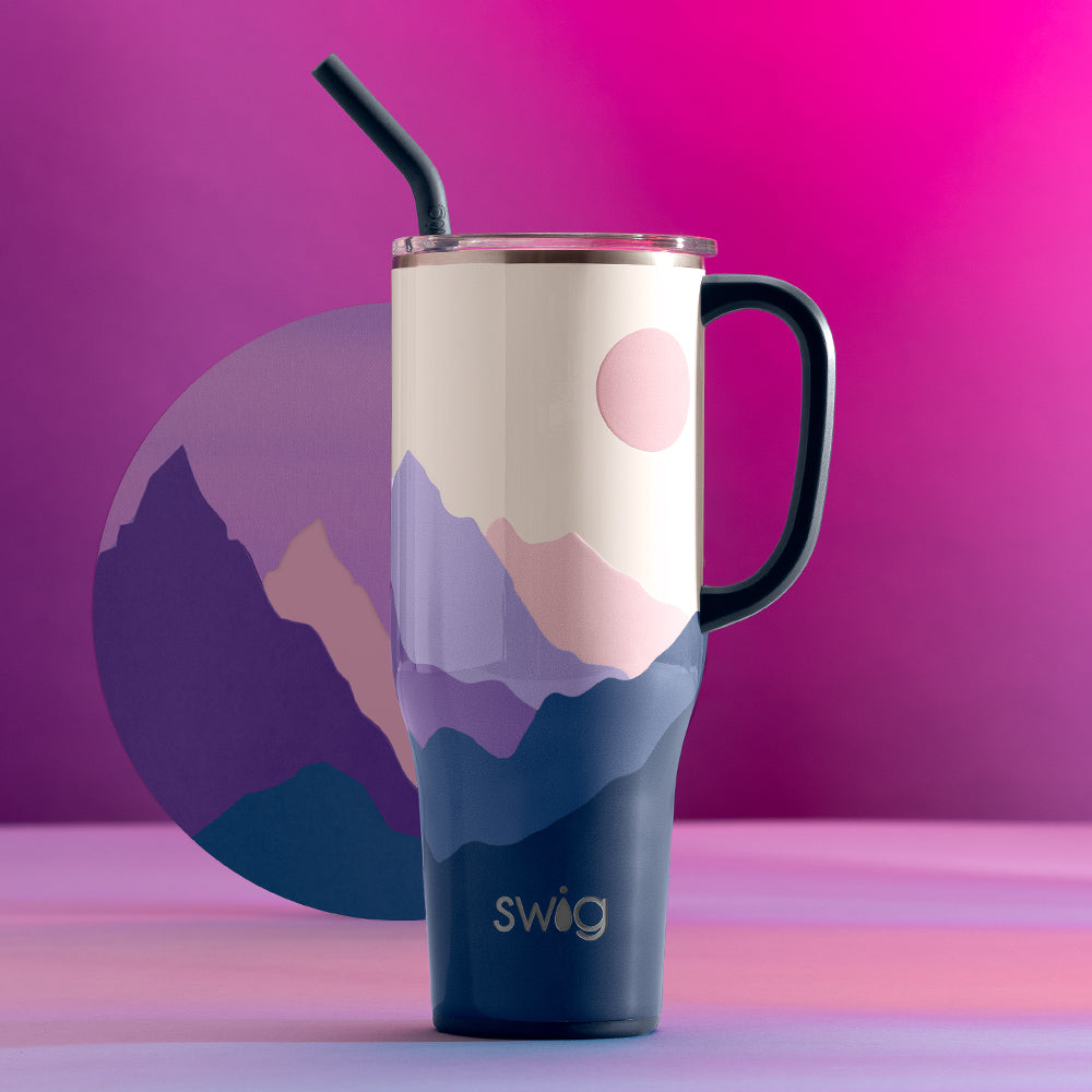 40oz Moon Shine Mega Mug - Large Insulated Stainless Steel Tumbler with Lid & Straw - Perfect for Coffee, Tea & Cold Drinks at Home, Office or Outdoor Adventures