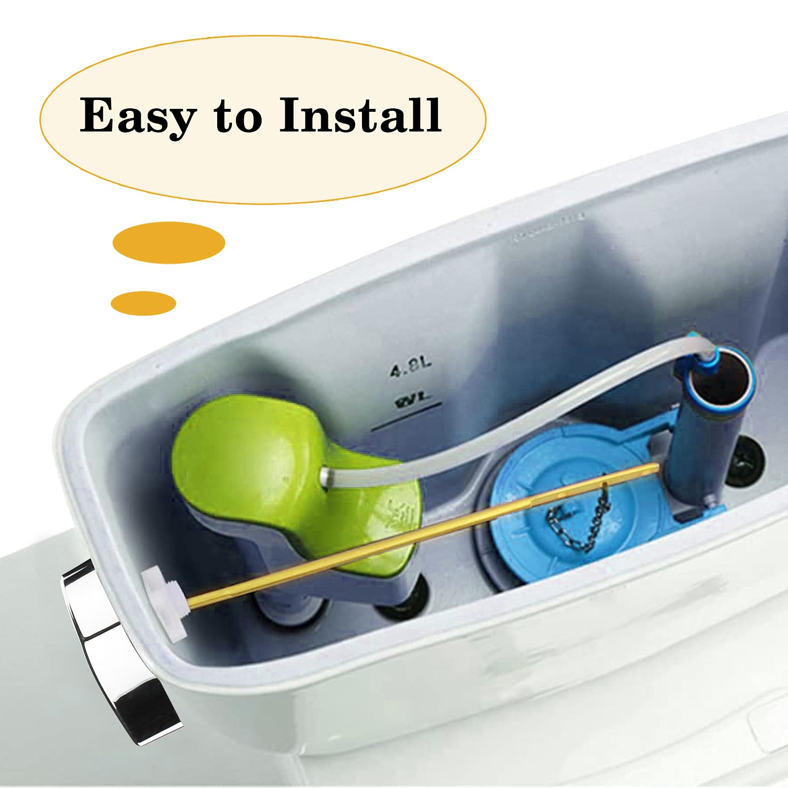 TOTO THU004-CP Toilet Tank Flush Lever Replacement - Compatible with St701C & St854884 Models - Side Mount Polished Chrome Toilet Handle Trip Lever - Perfect for Bathroom Renovations & Plumbing Repairs