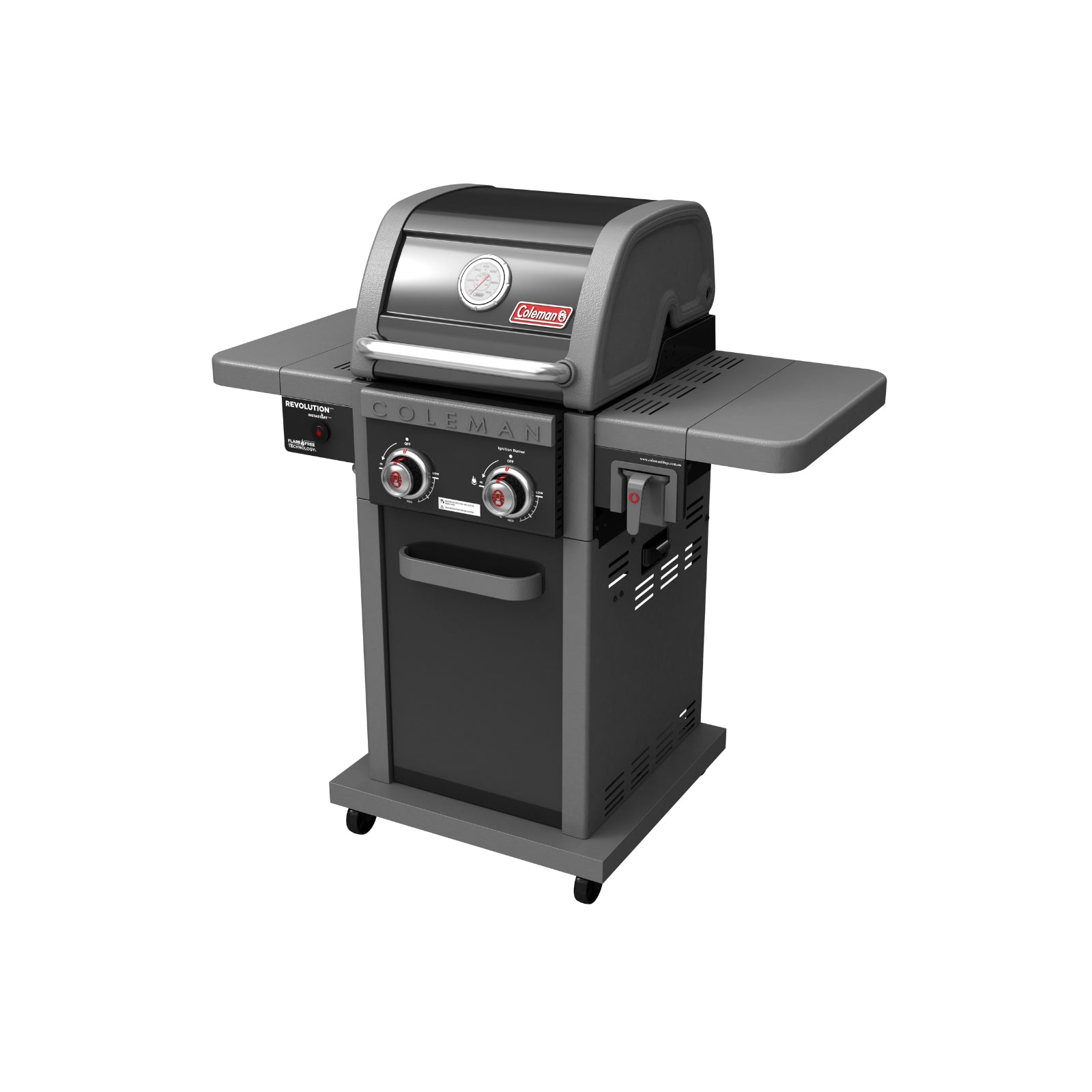 Coleman Revolution 2 Burner Propane Gas Grill - Portable Outdoor BBQ Grill with Glossy Black Finish | Perfect for Camping, Tailgating & Backyard BBQs