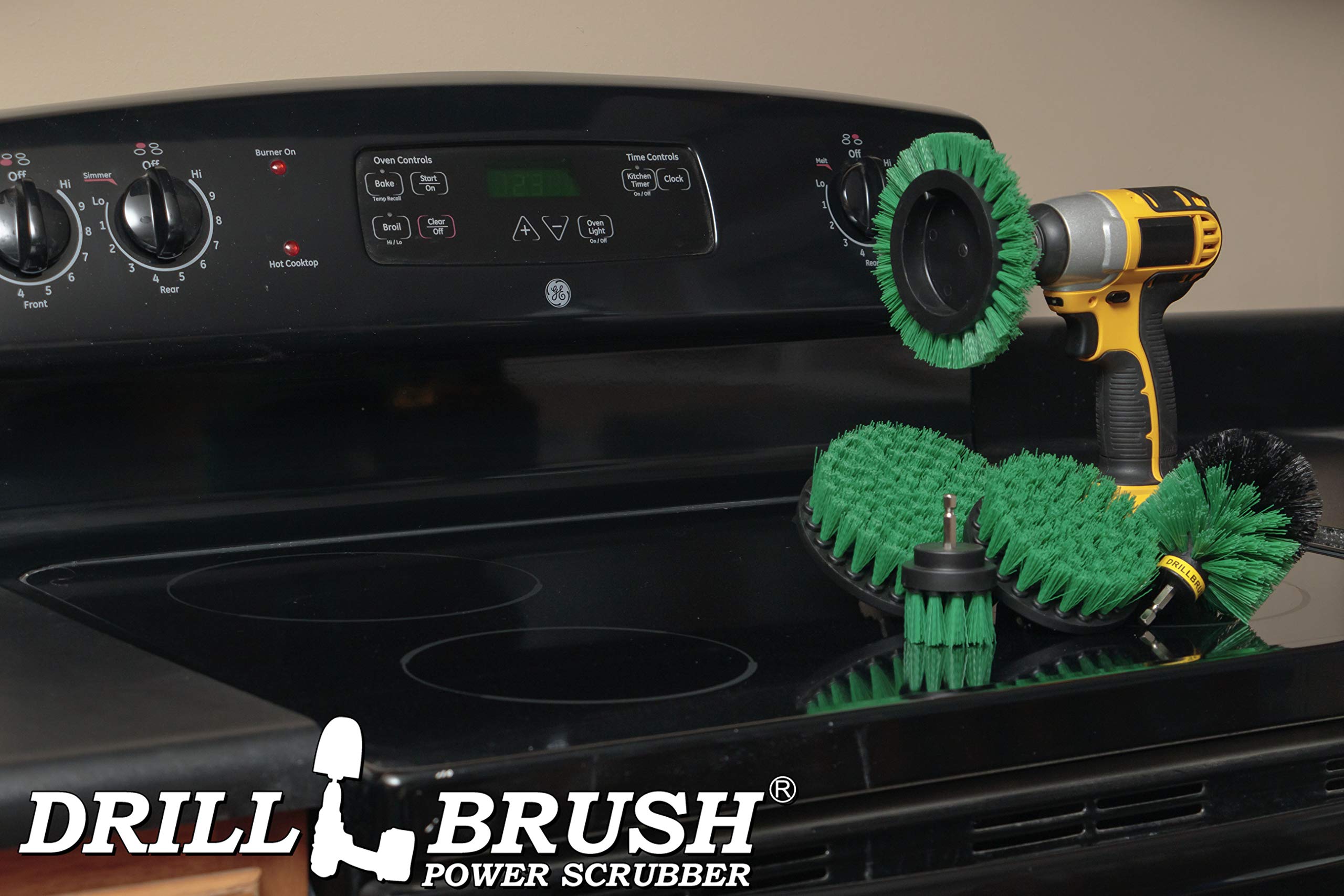 Electric Spin Scrubber Kit - Cordless Drill Cleaning Brush for Kitchen & Oven