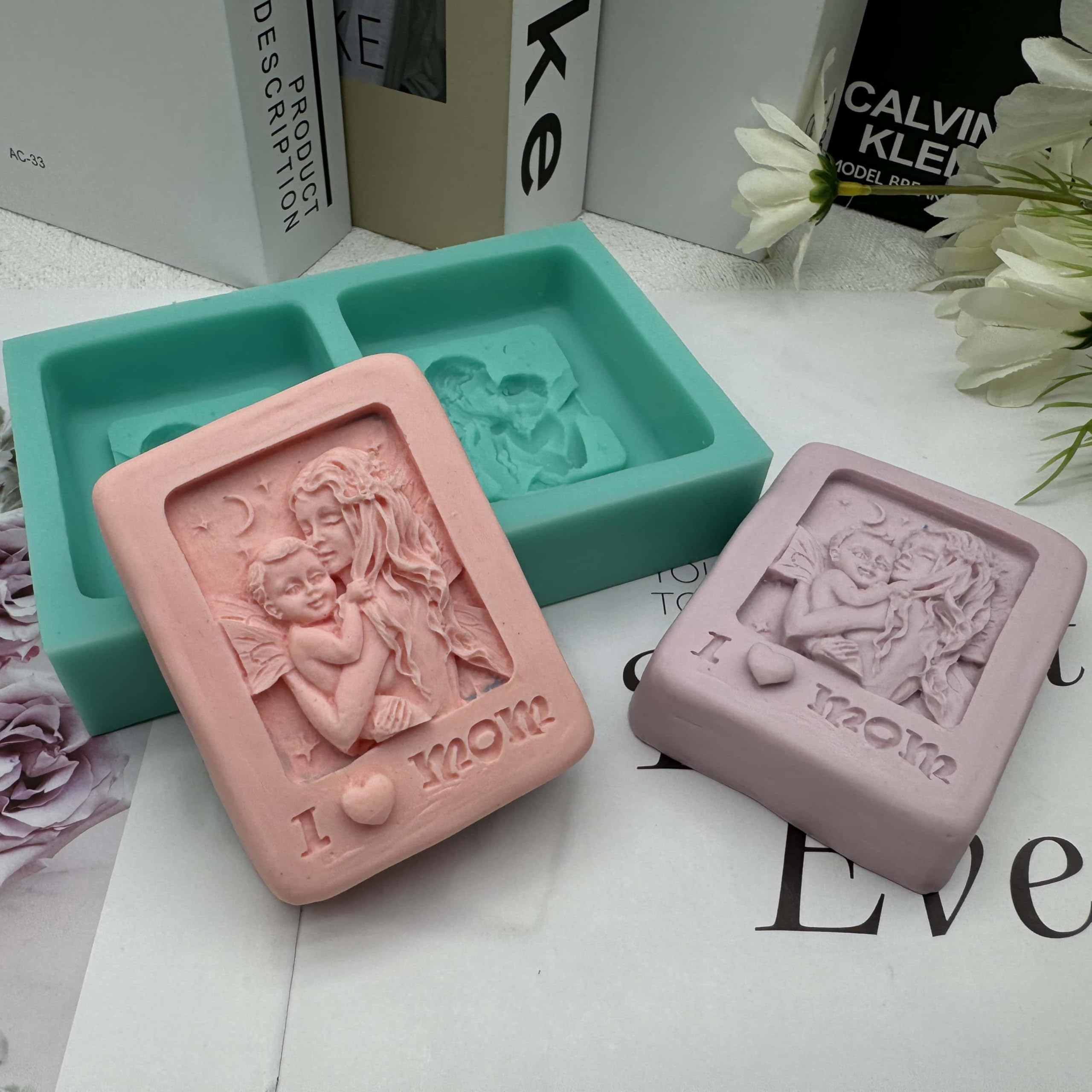 GreatMold DIY 'I Love Mom' 3D Silicone Soap Mold - Handmade Candle & Cake Decoration Mould for Mother's Day Gifts | Perfect for Soap Making, Candle Crafting, and Baking Decorations