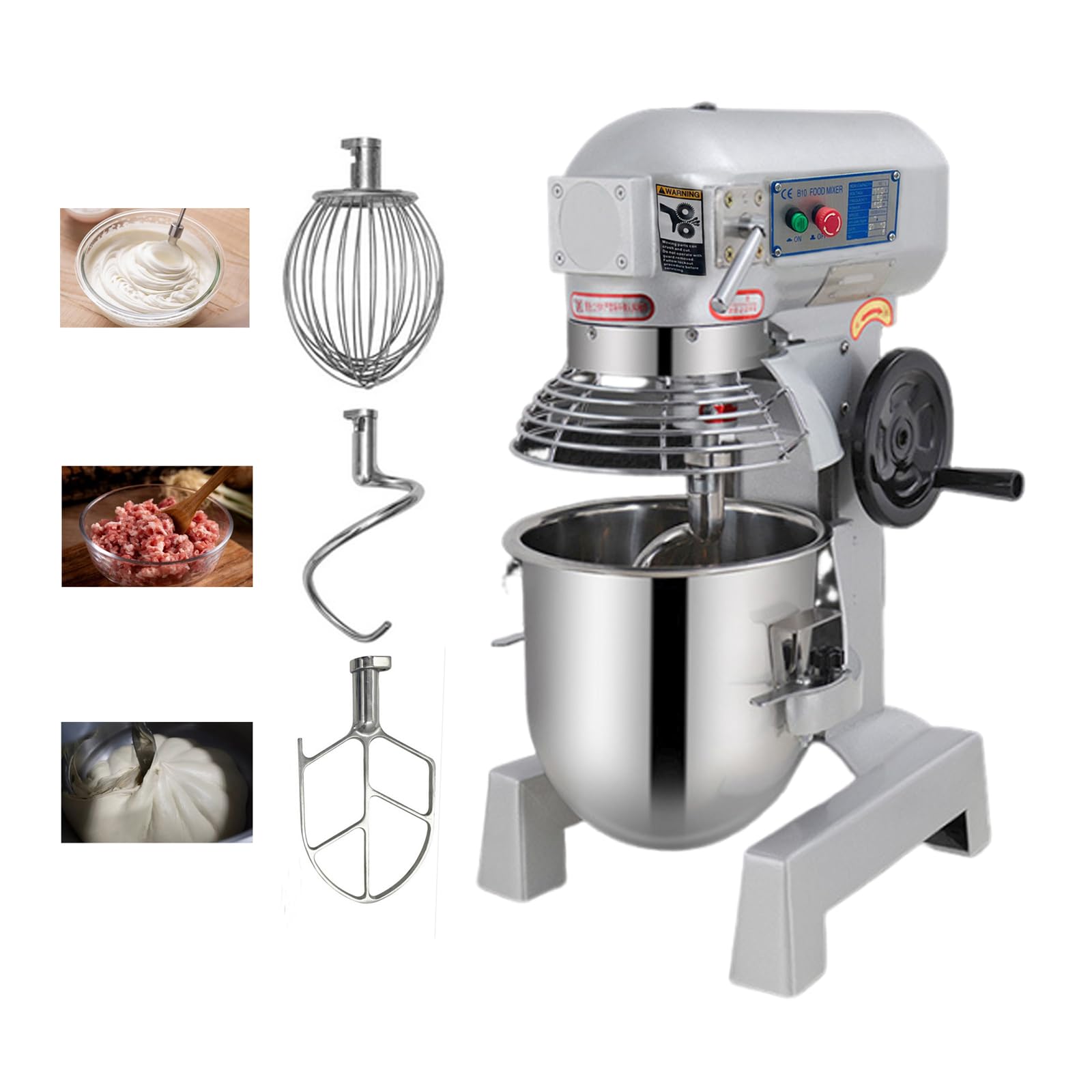 INTBUYING 15L Commercial Food Mixer - Heavy Duty Dough Kneading Machine, 304 Stainless Steel Stand Mixer with Dual-Speed & Double-Action | Perfect for Bakeries, Restaurants & Commercial Kitchens