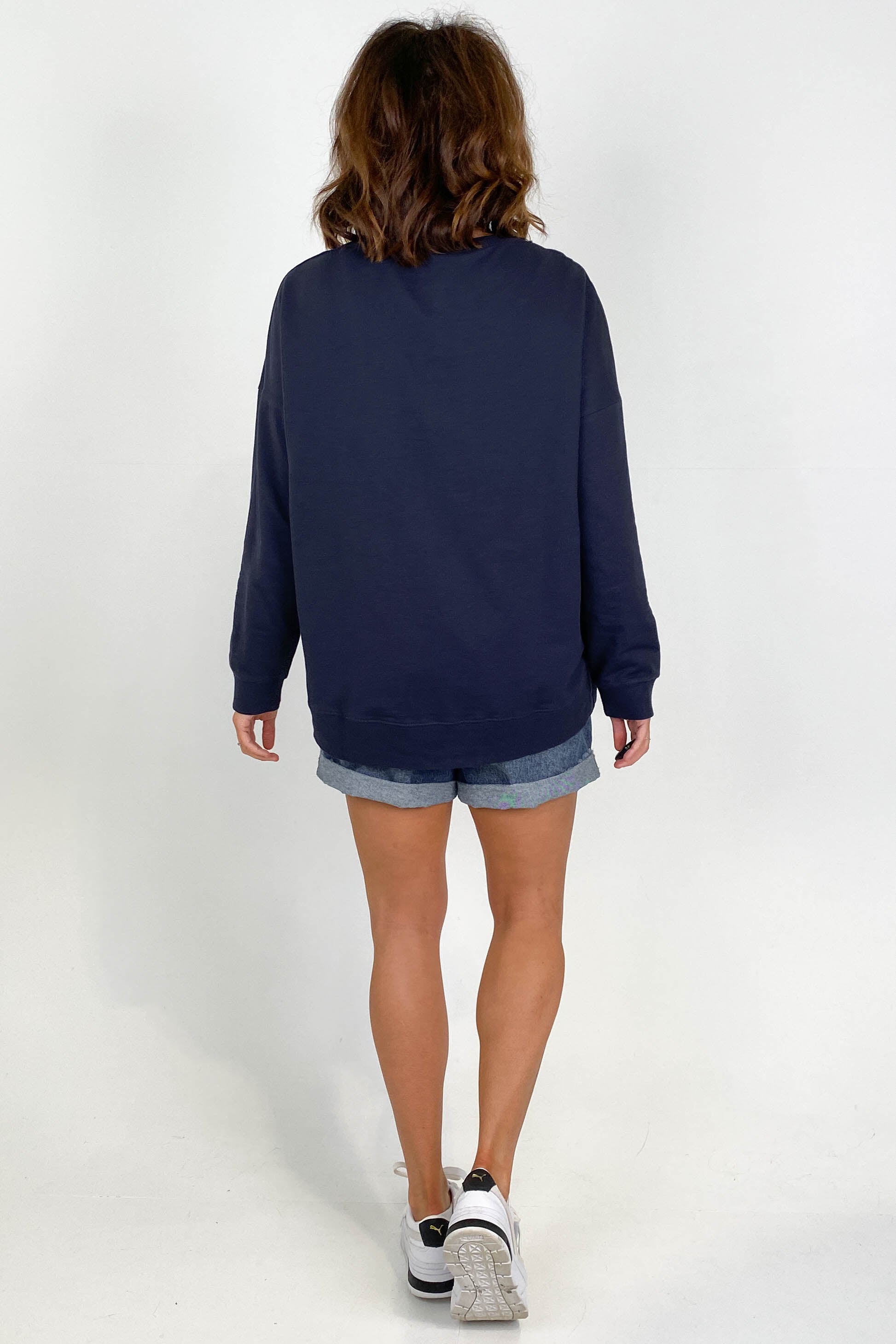 Betty Basics Sienna Sweat Navy - Women's Casual Pullover Hoodie for Everyday Comfort | Perfect for Lounging, Running Errands & Outdoor Activities
