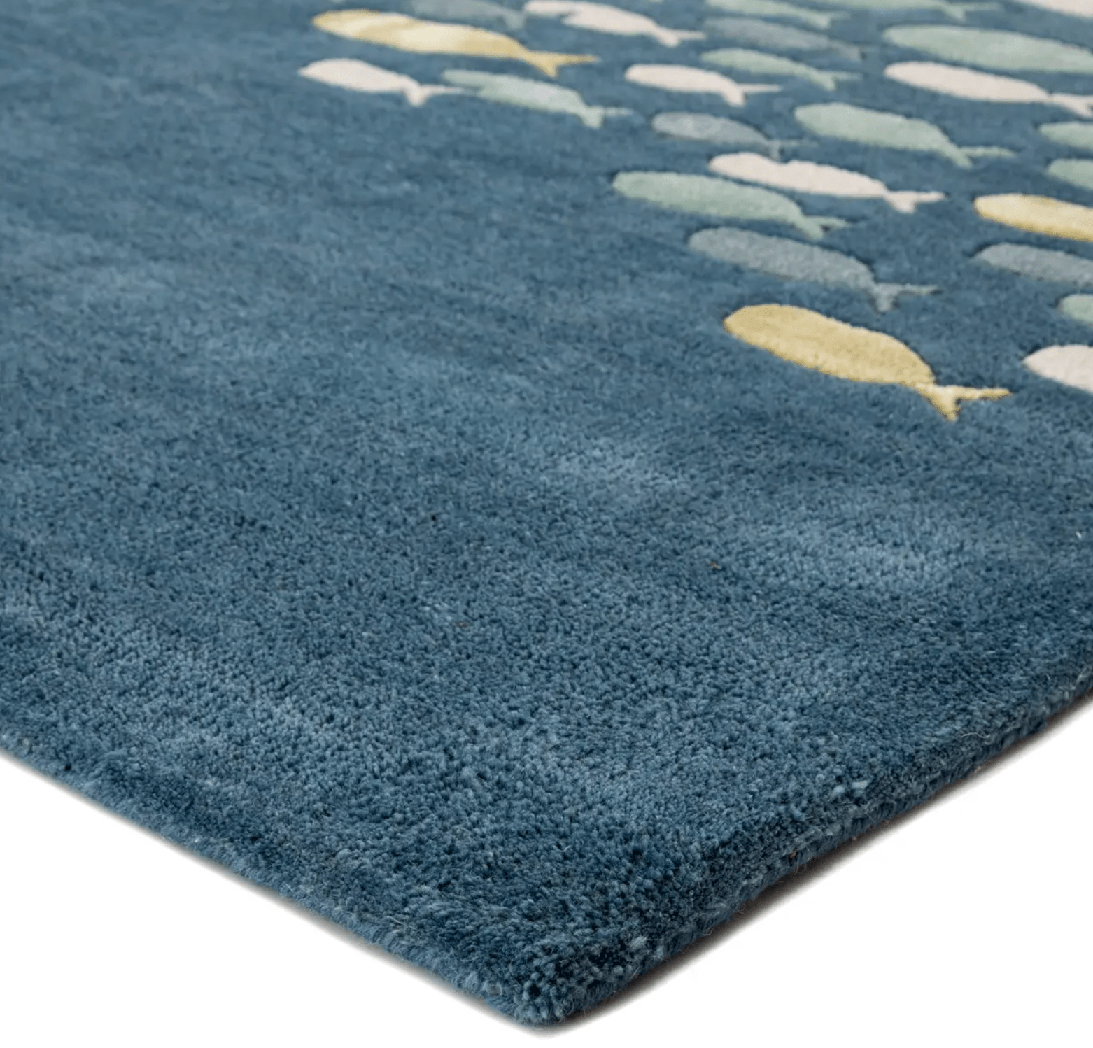 Stylish School of Fish Wool Rug - Soft and Durable Handmade Area Rug for Living Room, Bedroom, or Nursery Decor