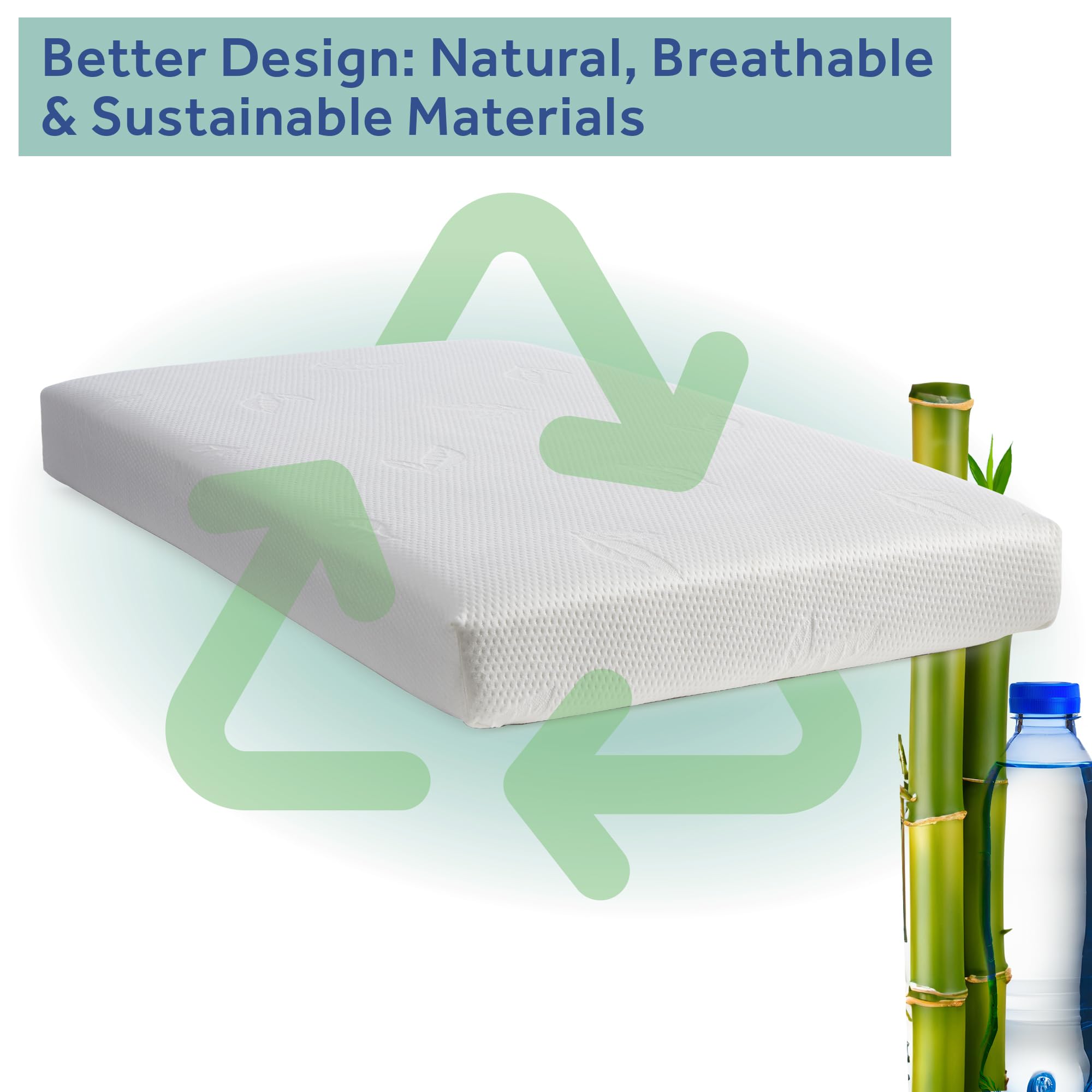 Sealy Cozy Brilliance Breathable Bamboo Rayon Hypoallergenic Baby Crib Mattress & Toddler Bed Mattress - 2-Stage Firm Support, Non-Toxic, Washable Zip Cover, Waterproof, Made in USA (52