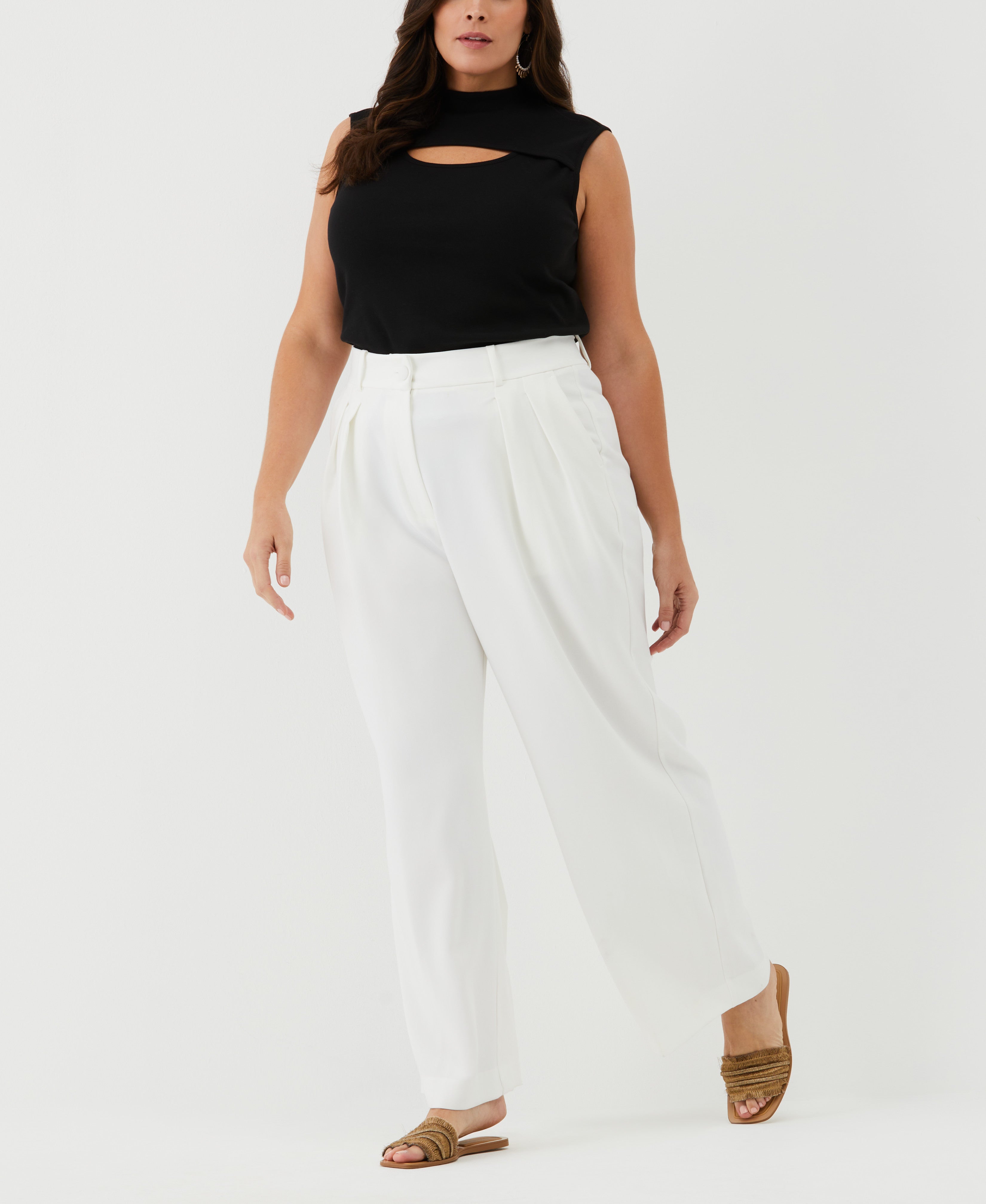 Plus Size Cutout Ribbed Tank Top for Women - Sexy Summer Tops with Breathable Fabric - Perfect for Beach, Party & Casual Wear