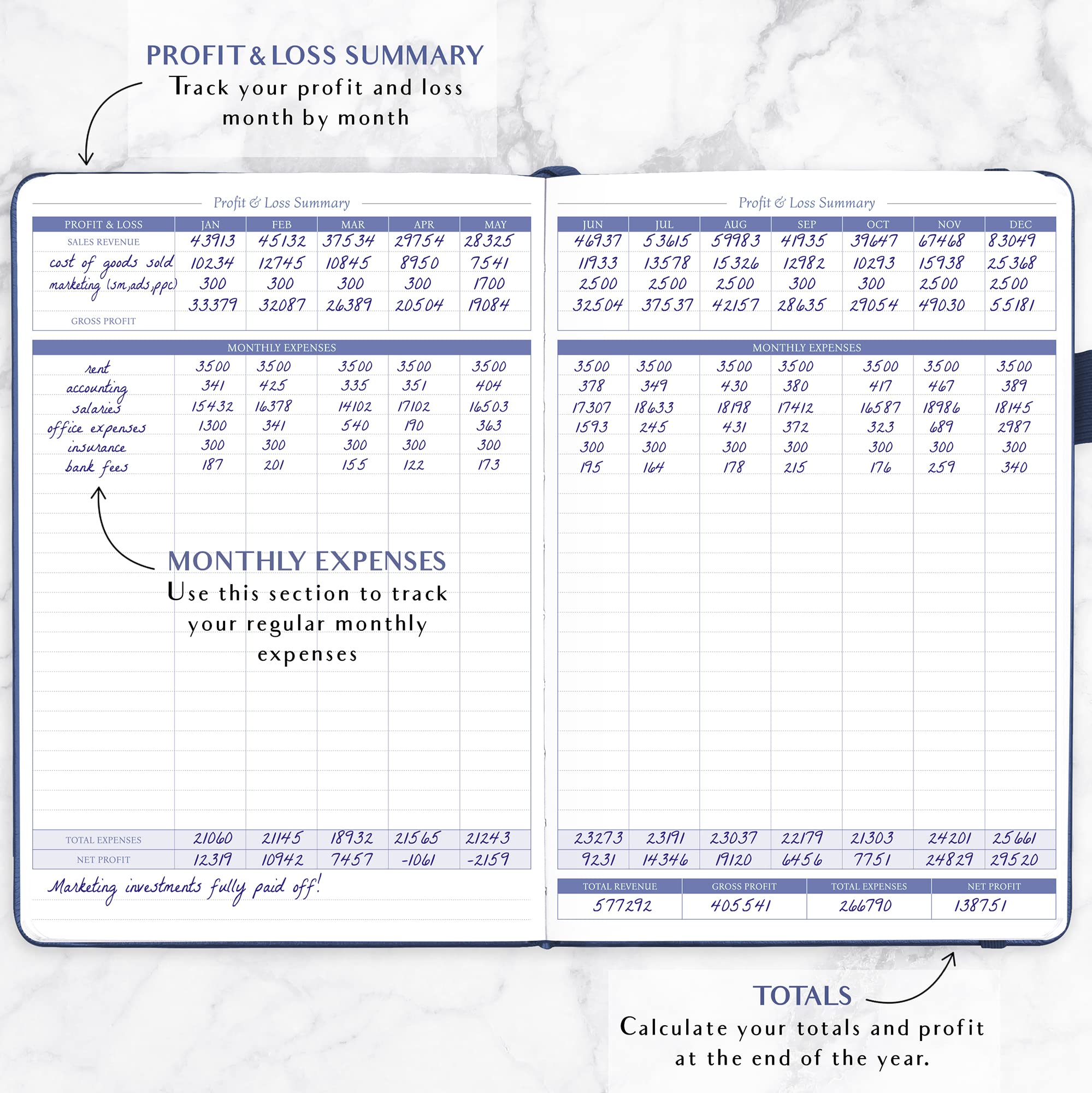 Small Business Accounting Ledger - Income & Expense Tracker Notebook for Bookkeeping (7x10