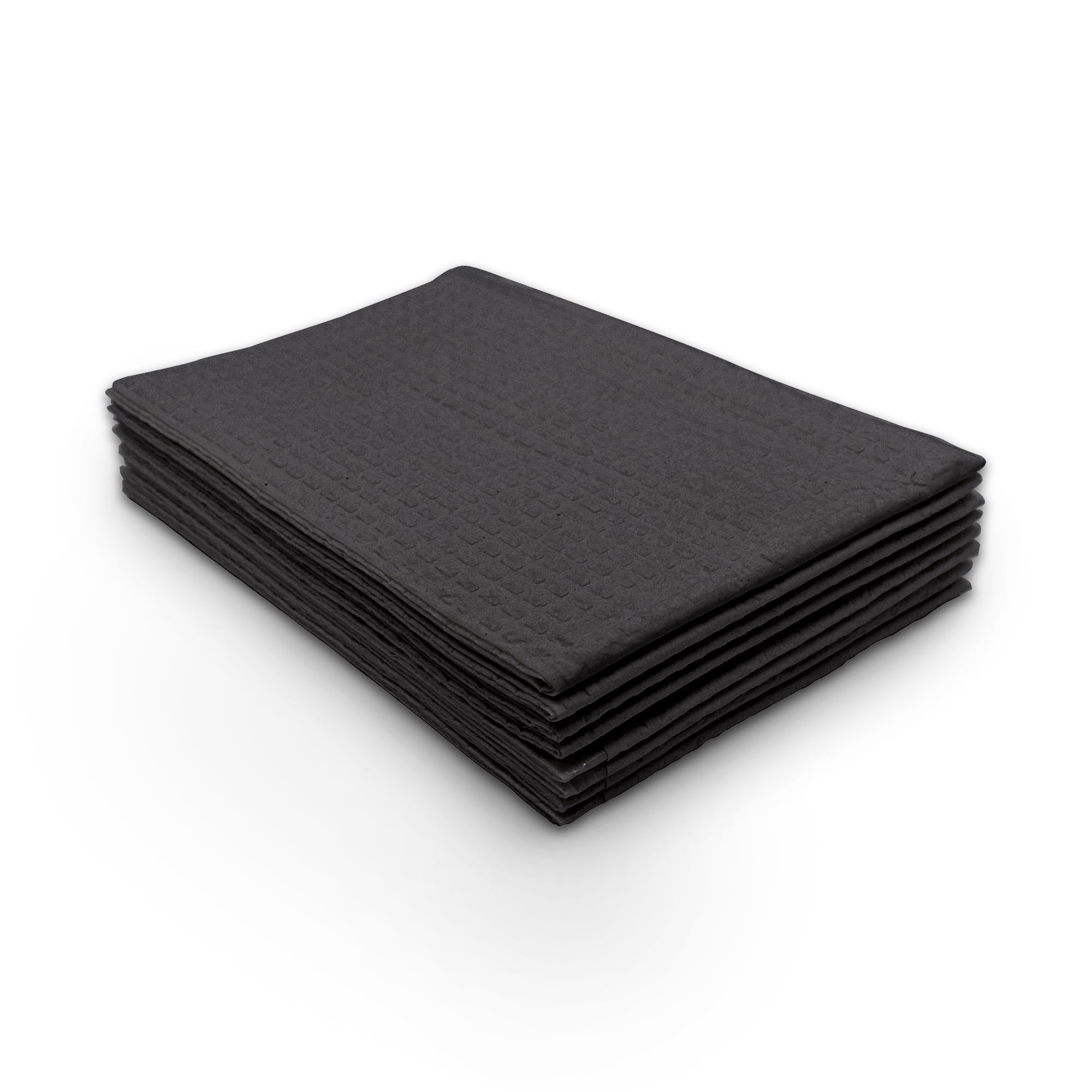 TIDI 917458 Disposable Dental Bibs - Black, 3 Layers, 13” x 18” (Pack of 500) - 2-Ply Tissue with Poly Back for Leakproof Protection - Embossed Design - Ideal for Dental Clinics, Tattoo Parlors & Medical Procedures