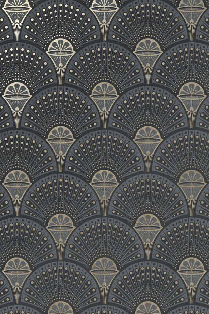 Divine Savages Deco Martini Smokey Gold Peel and Stick Wallpaper - Self-Adhesive Removable Wallpaper for Living Room, Bedroom, Dining Room Decor