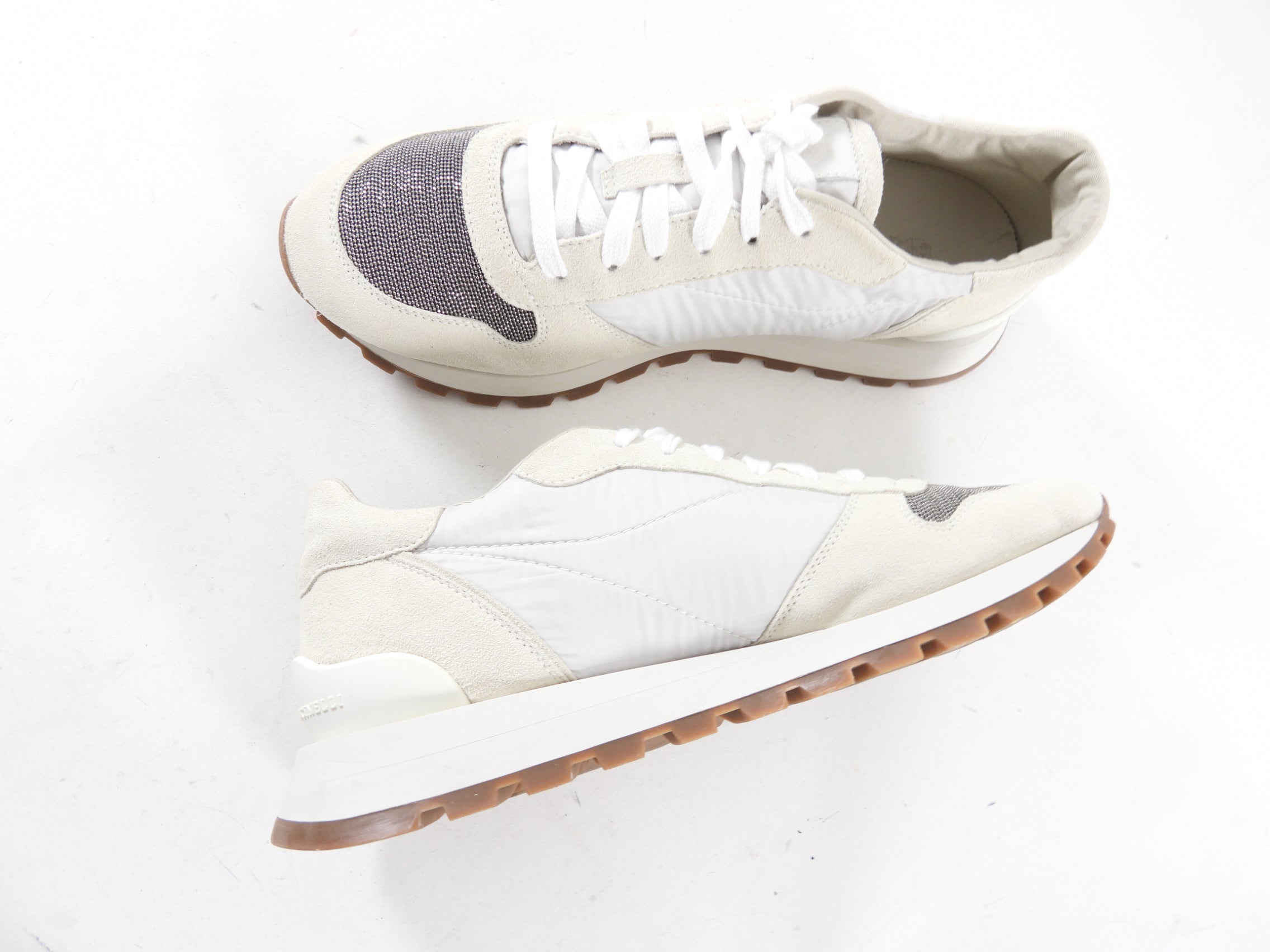 Brunello Cucinelli Off-White Leather & Nylon Monili Sneakers - Size 40 | Luxury Casual Shoes for Men | Perfect for Everyday Wear & Stylish Outings