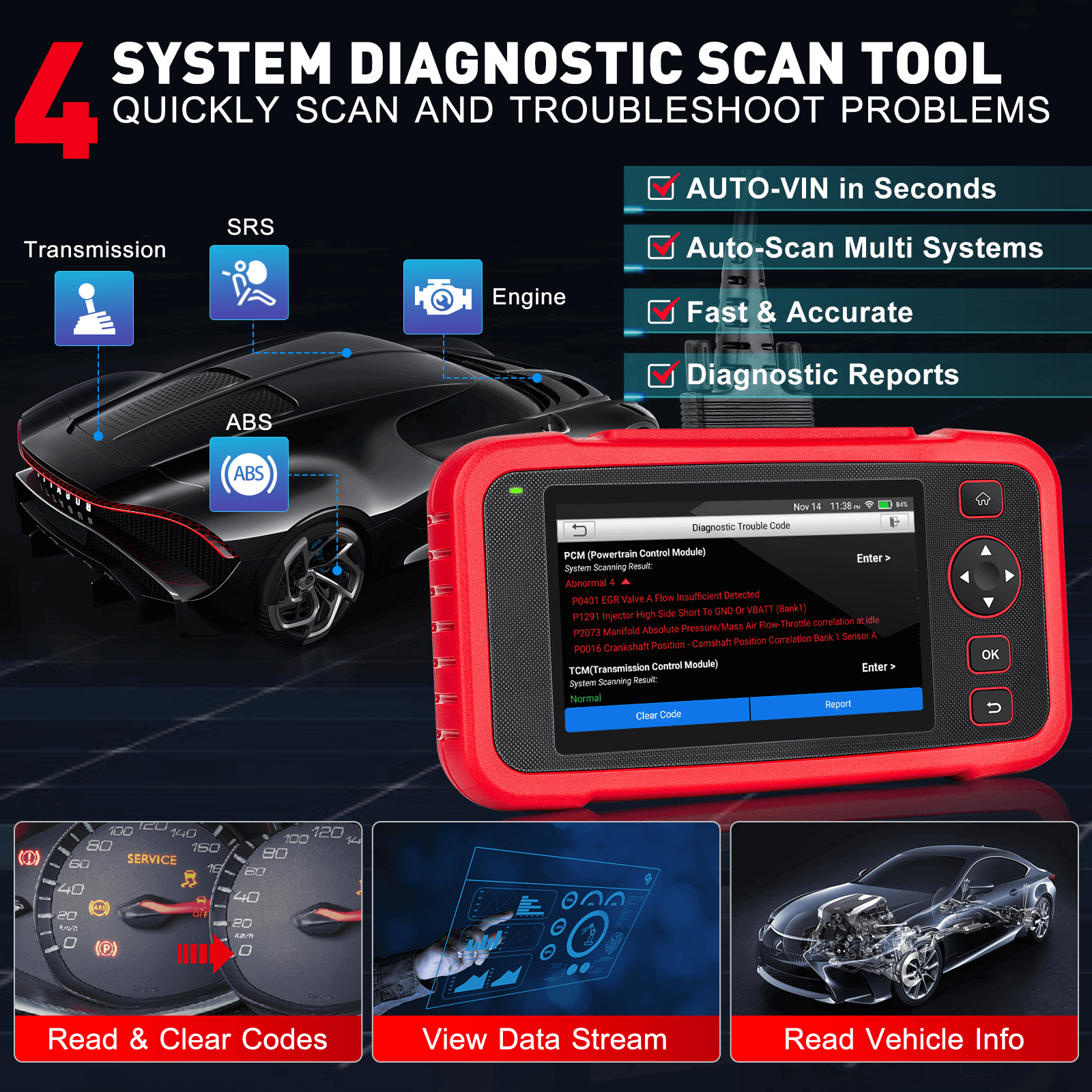 2025 LAUNCH CRP123i V2.0 Elite OBD2 Scanner - Professional Car Diagnostic Tool for Engine, ABS, SRS & Transmission with 7 Reset Functions, Battery Test, FCA SGW | Free Lifetime Updates | Perfect for Mechanics & DIY Auto Repair