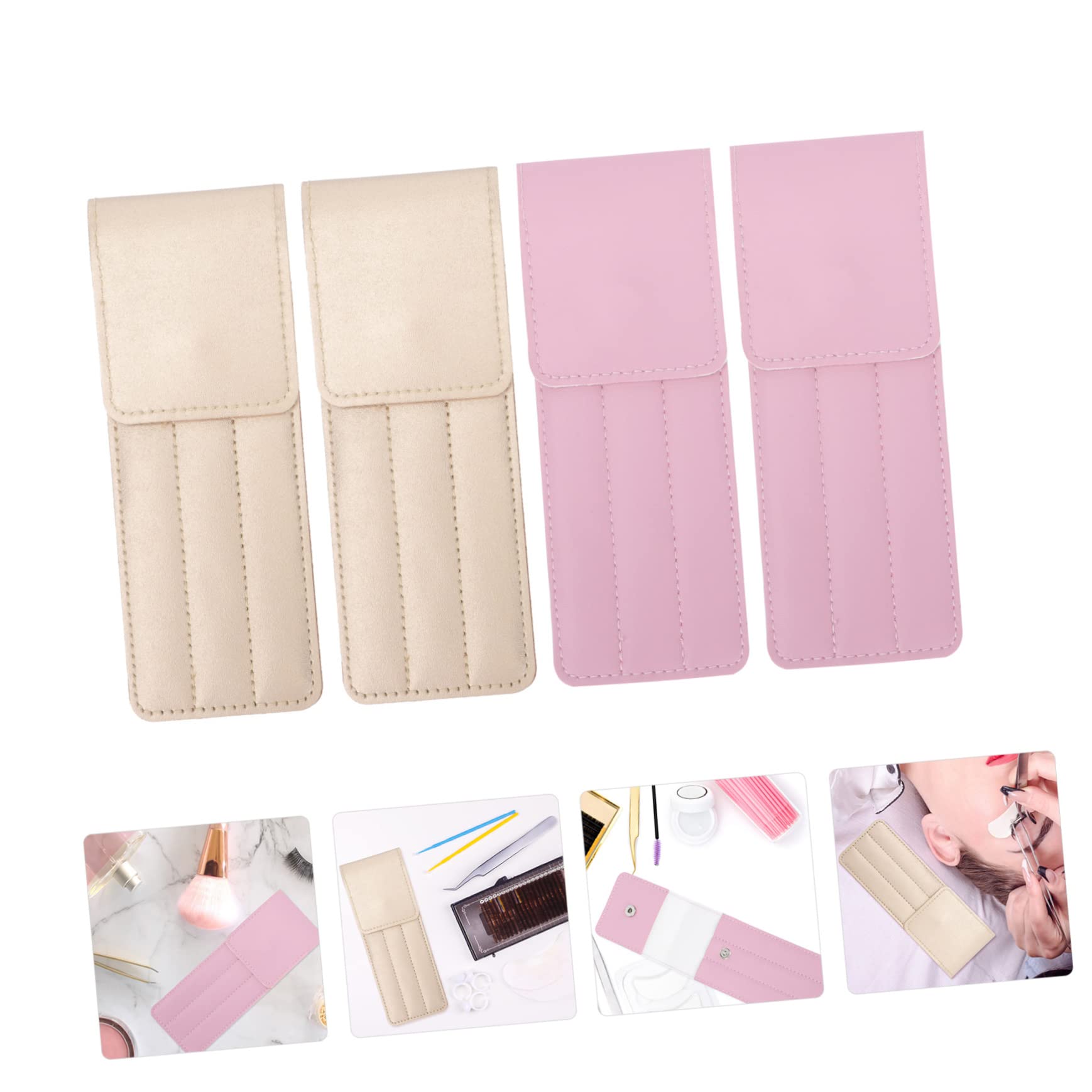 4-Piece Tweezers Protective Case Storage Bag Set - Beauty Accessories Organizer for Makeup Tools, Eyebrow & Facial Tweezers - Perfect for Travel, Salon, and Home Use
