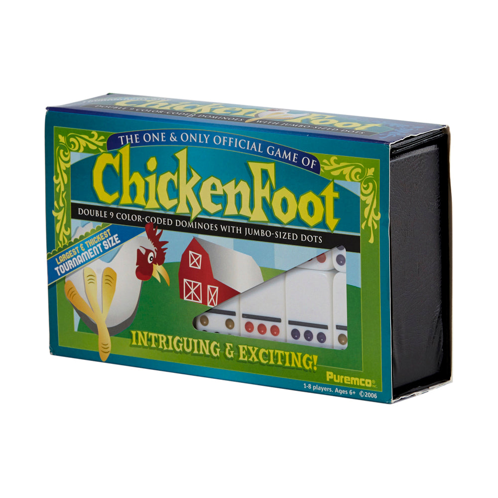 Premium Double 9 Color Dot Dominoes Set - ChickenFoot Tournament Size (55 Tiles) for Family Game Nights, Parties & Competitive Play