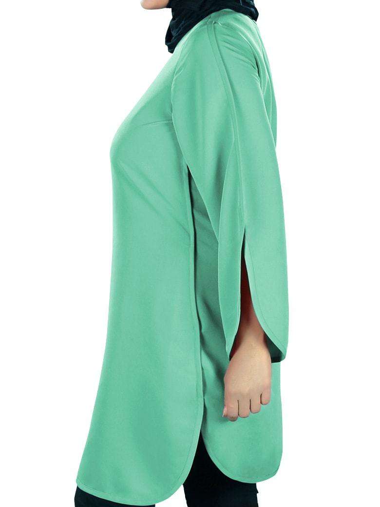 Husna Women's Designer Tunic Top - Flowy Casual Blouse with Embroidery Details for Summer, Beach, and Office Wear