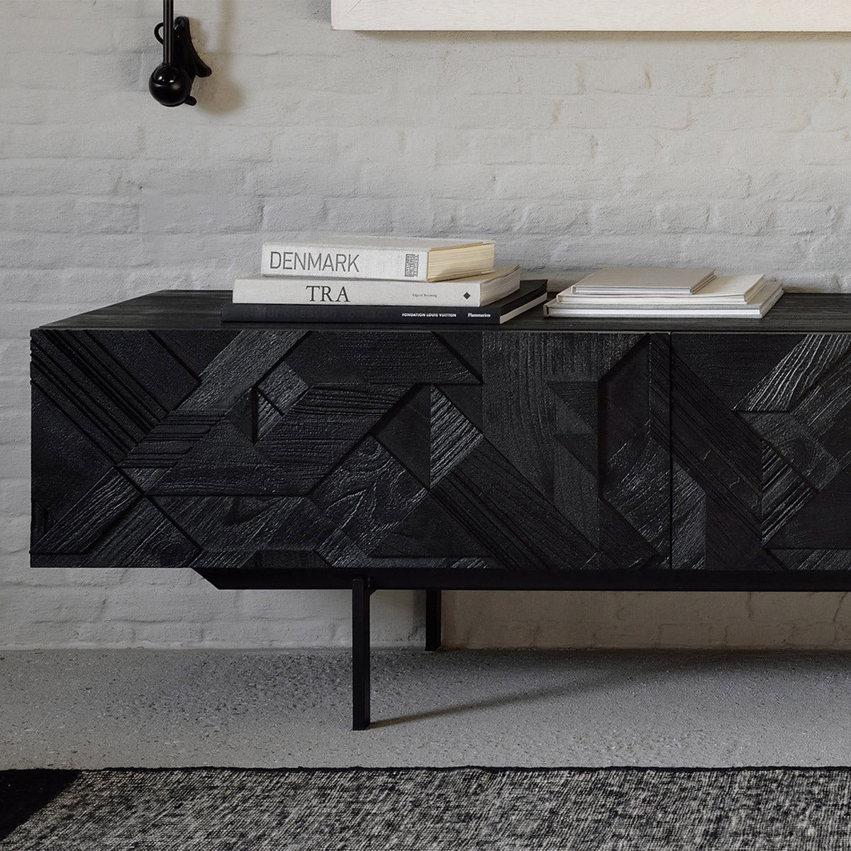 Modern 2-Drawer TV Stand with Graphic Print - Stylish Entertainment Center for Living Room, Bedroom & Home Theater
