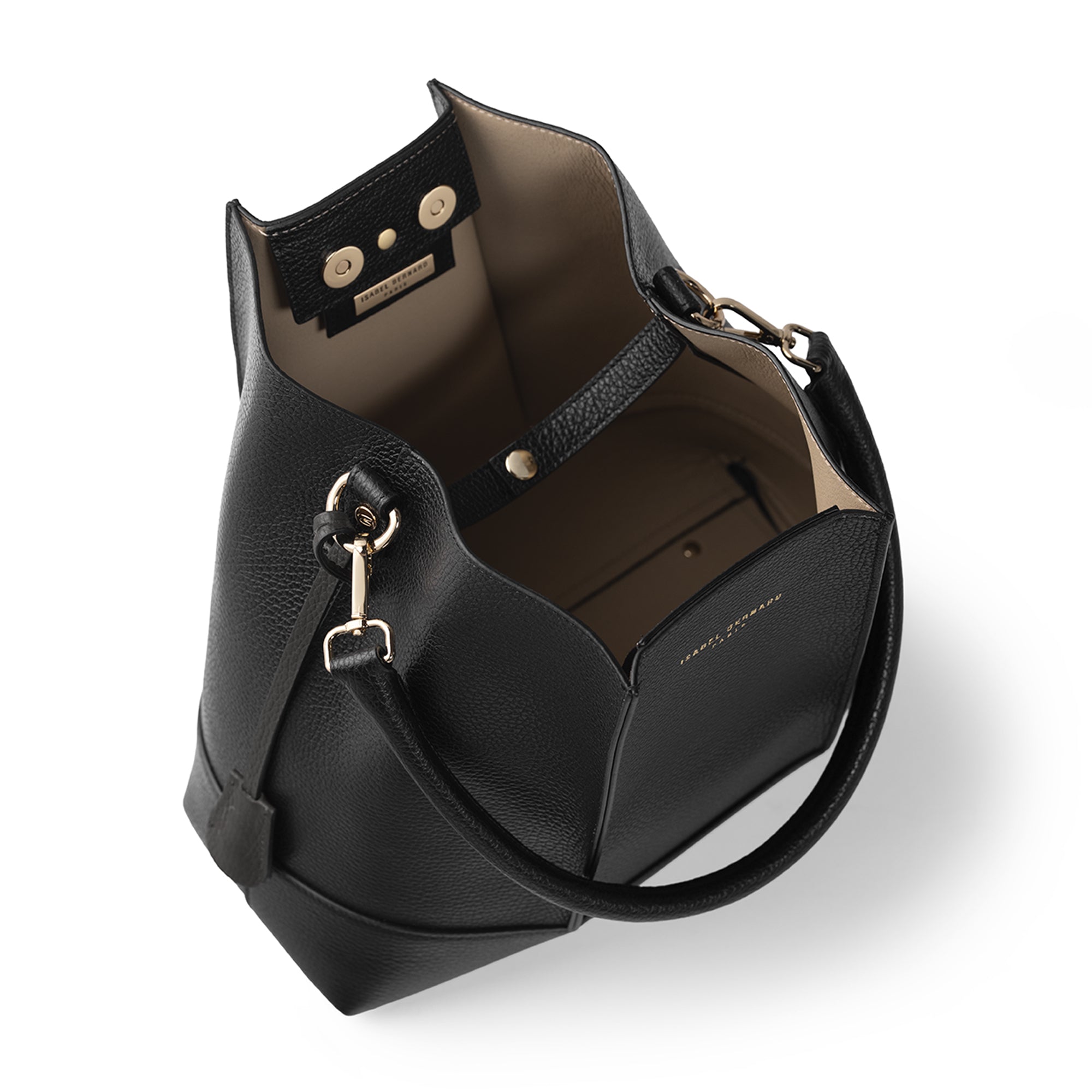 Femme Forte Macie Black Calfskin Leather Shoulder Bag for Women - Stylish Crossbody Purse for Work, Travel & Everyday Use