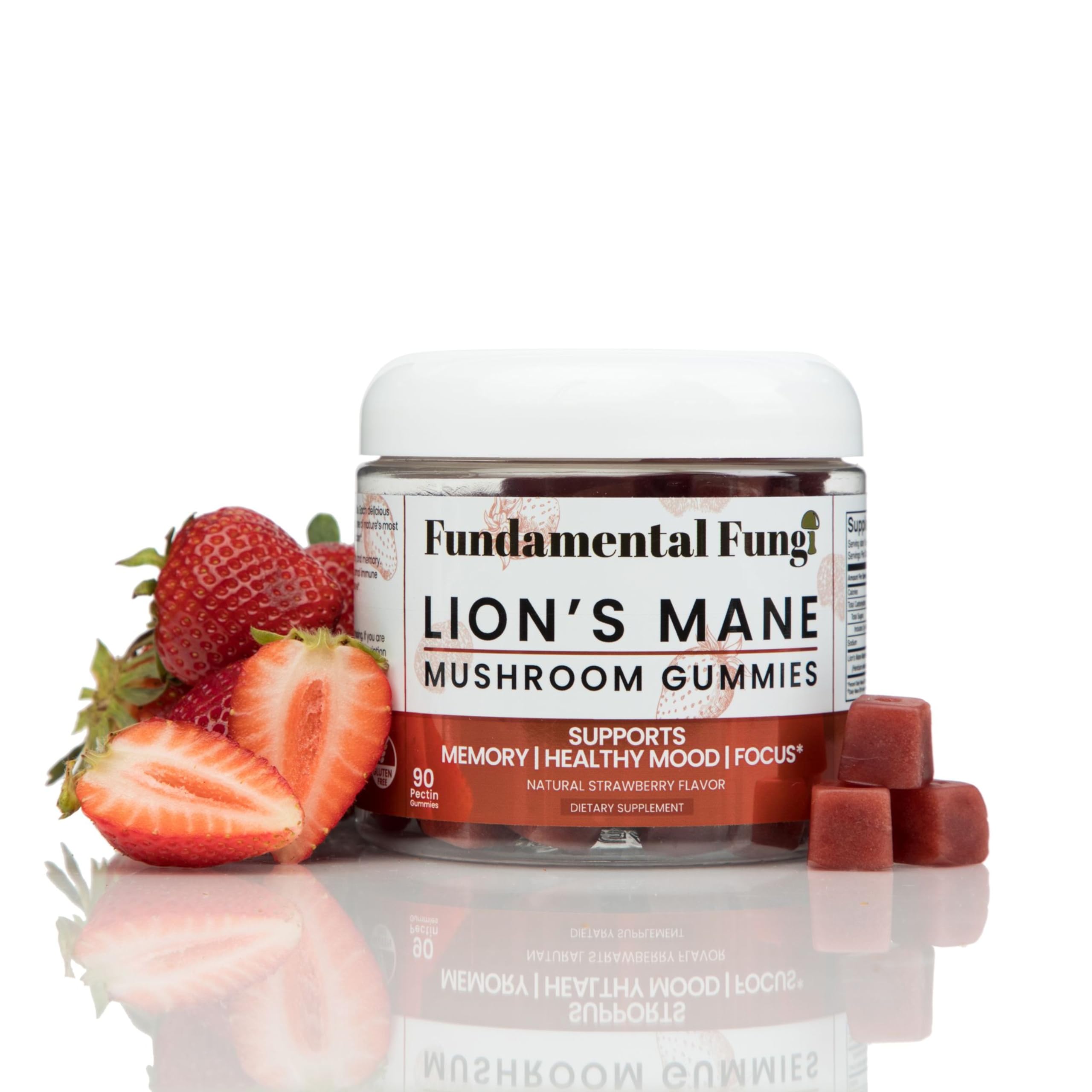 Organic Lion's Mane Mushroom Gummies for Brain Health - 90 Servings | Focus, Memory & Clarity Supplement | Vegan Mushroom Gummies for Adults | Perfect for Work, Study & Mental Performance