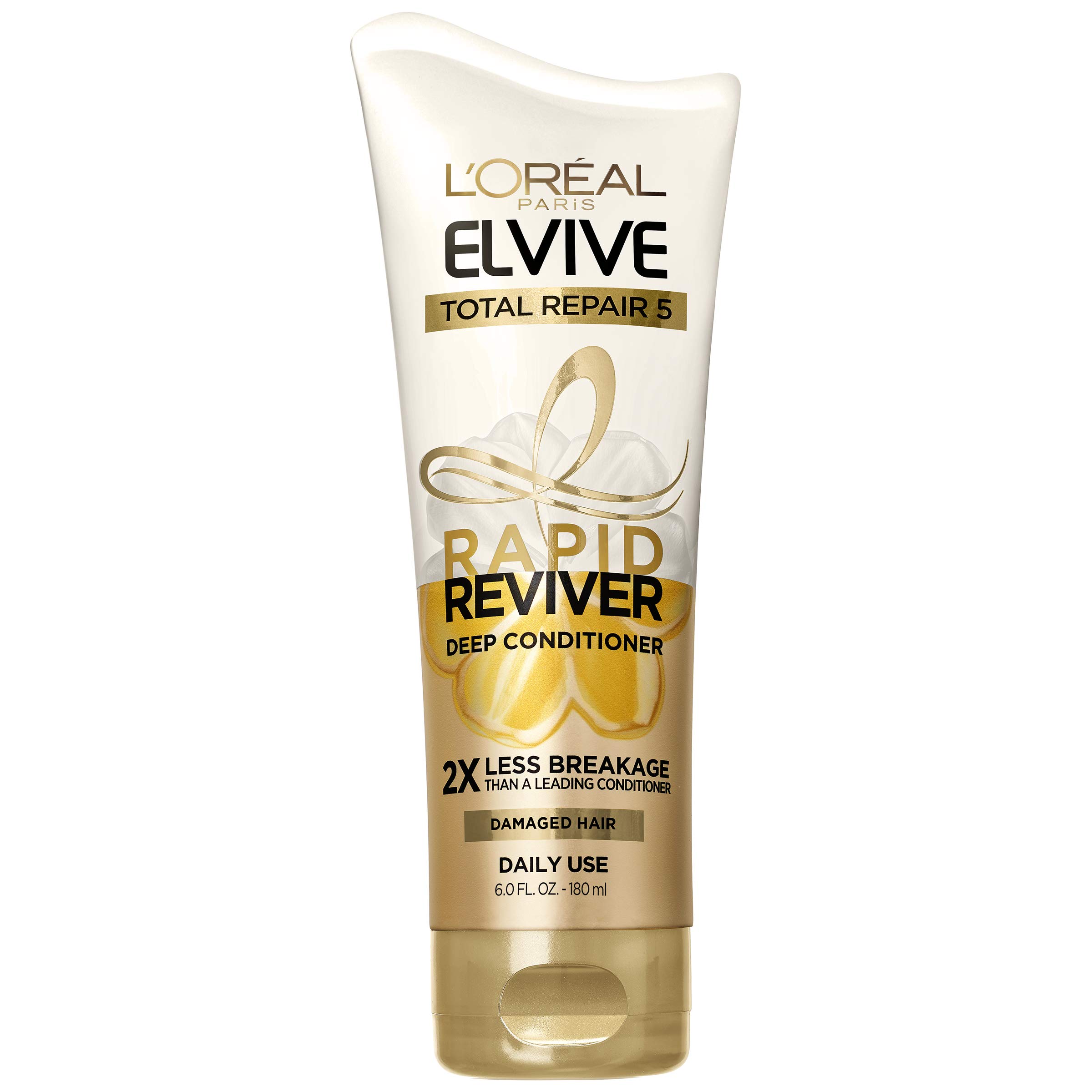 L'Oreal Paris Elvive Total Repair 5 Rapid Reviver Deep Conditioner - Repair Damaged Hair Instantly with Protein & Serum, No Leave-In Time, Heat Protectant, 6 oz | Perfect for Dry, Frizzy & Chemically Treated Hair at Home or Salon