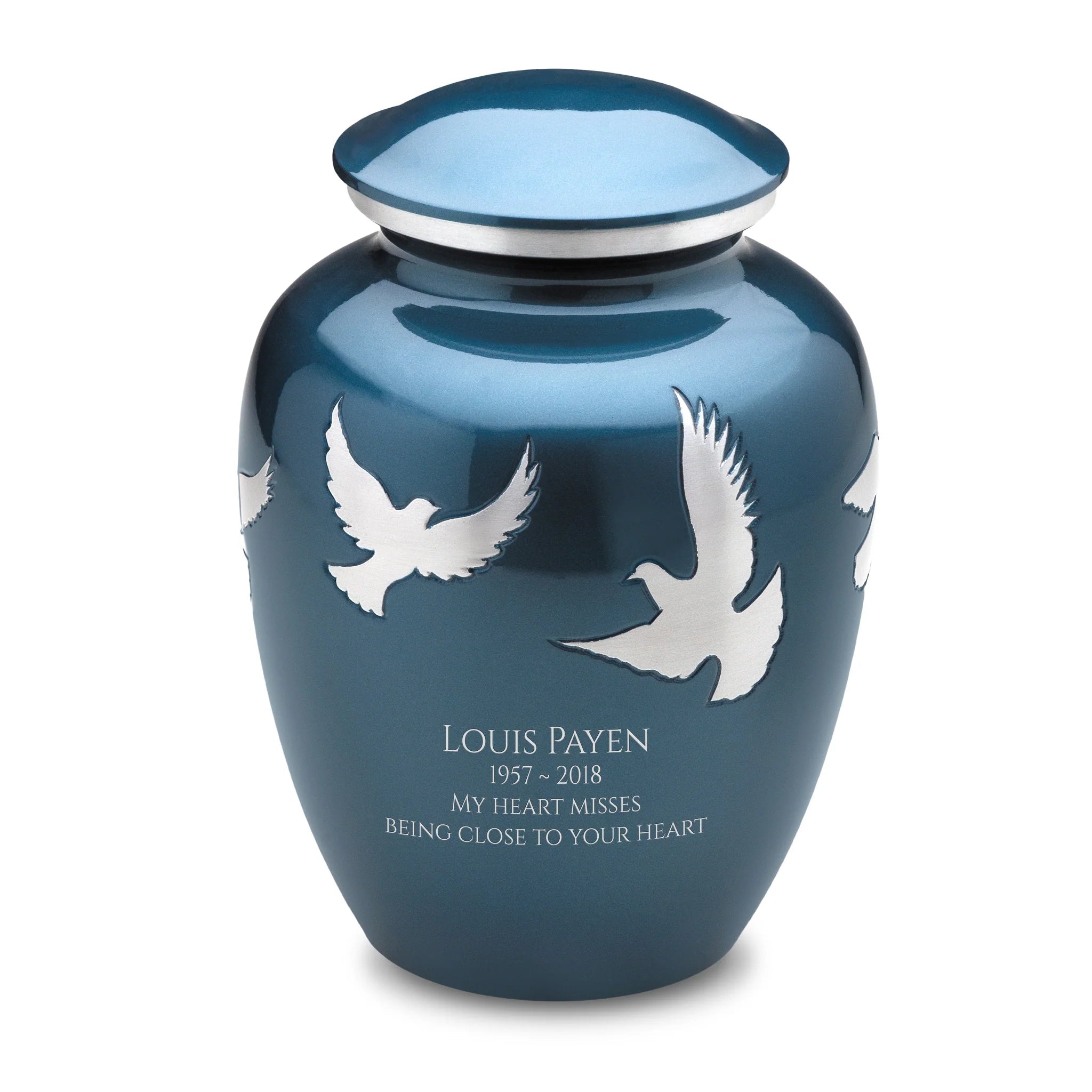 Divine Metal Cremation Urn with Flying Doves - Elegant Memorial Urn for Ashes - Perfect for Funeral Services, Memorials & Home Display