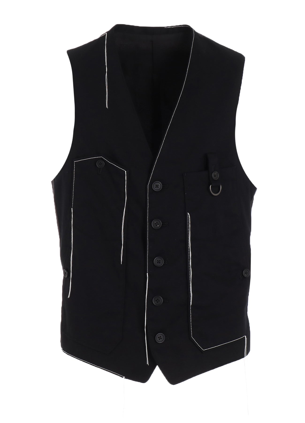 Men's Cotton Twill Work Vest with Color Stitching - Durable & Stylish for Construction, Outdoor Jobs & Casual Wear
