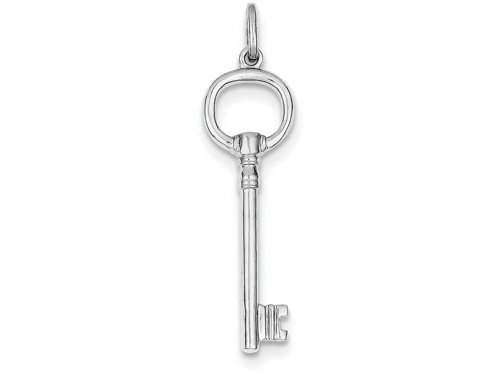Sterling Silver Key Pendant Necklace with Chain - Elegant Jewelry Gift for Women, Perfect for Everyday Wear, Special Occasions & Gifting