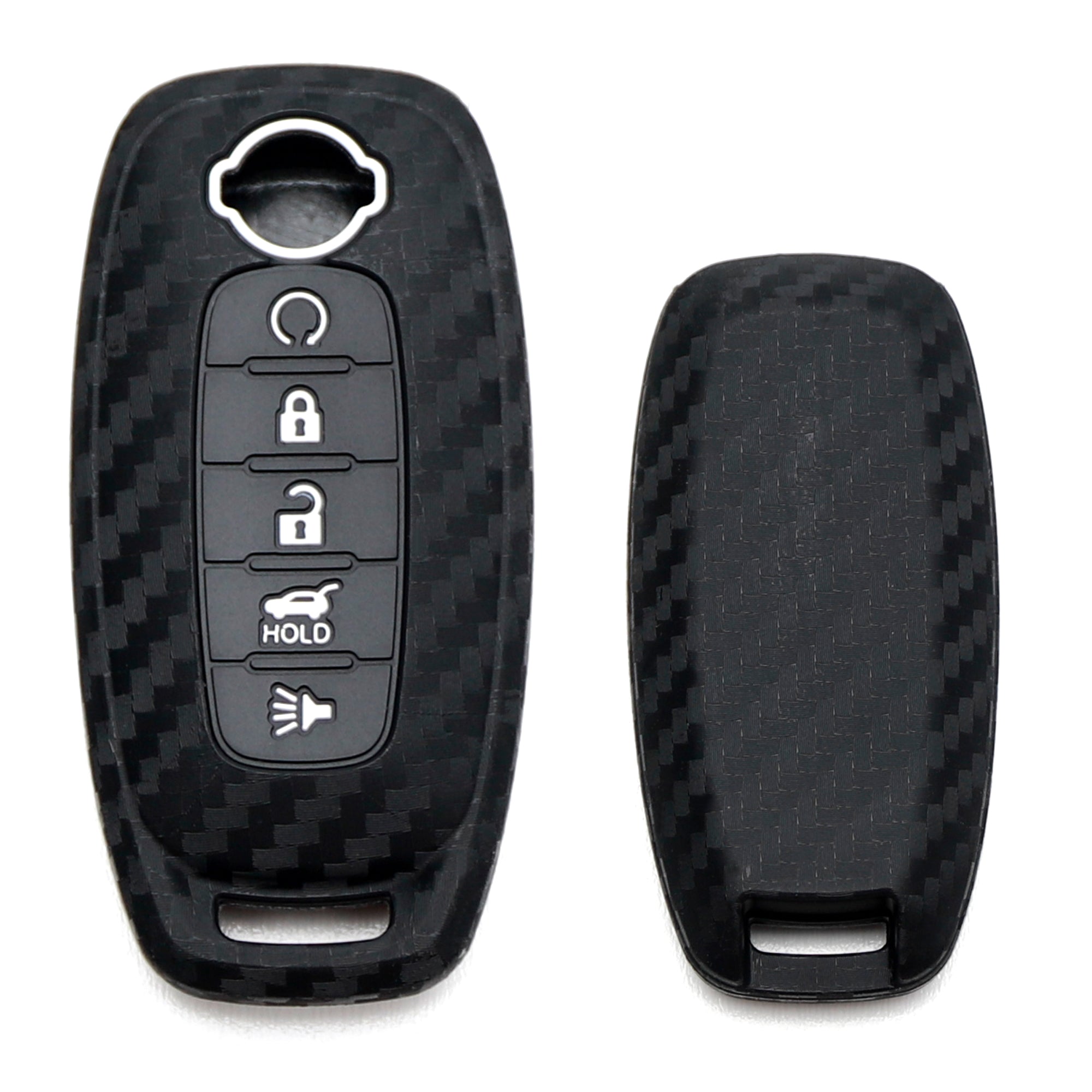 Premium Carbon Fiber Pattern Silicone Key Fob Cover for 2022+ Nissan Rogue & Pathfinder 5B - Durable Protection with Stylish Design (Perfect for Everyday Use, Gift Idea, Car Accessories Enthusiasts)