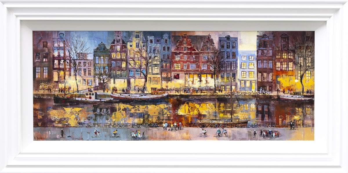 Amsterdam Evenings Original Canvas Art Print - Handmade Wall Decor for Living Room, Bedroom & Office | Perfect Gift for Home & Interior Design Lovers