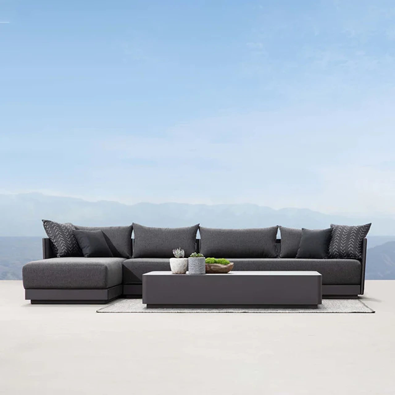 Antigua Outdoor 2-Seat Right Arm Sectional Sofa Set - Waterproof Patio Furniture for Backyard, Poolside & Garden Relaxation