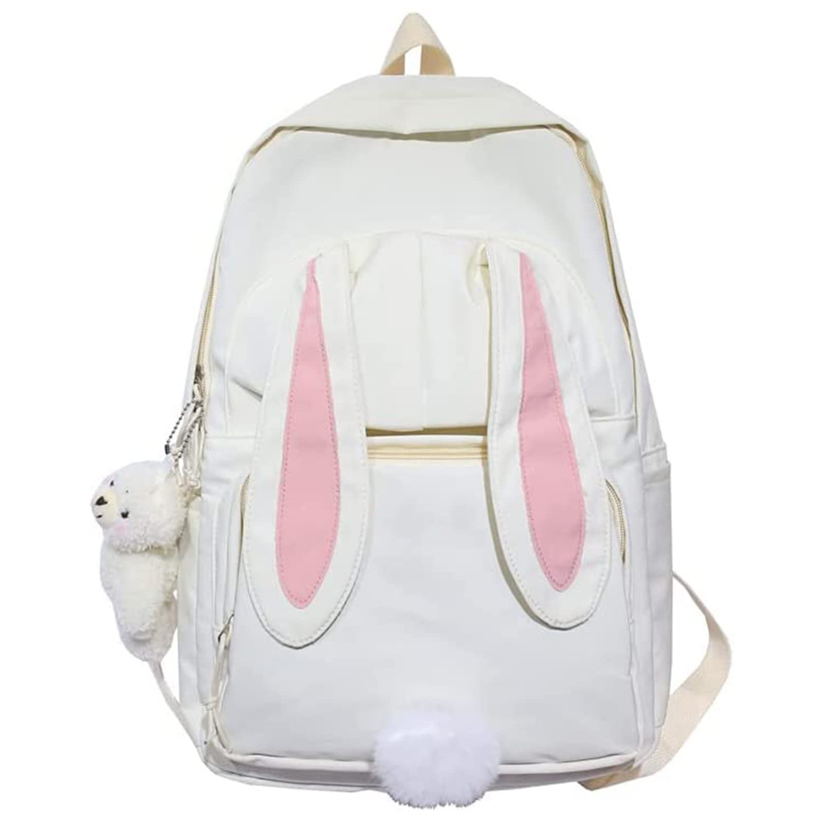 Cute Bunny Backpack for Girls - White Bunny School Backpack with Ears, Kids Bookbag for Elementary & Middle School, Perfect for Daily Use, Travel & Gifts