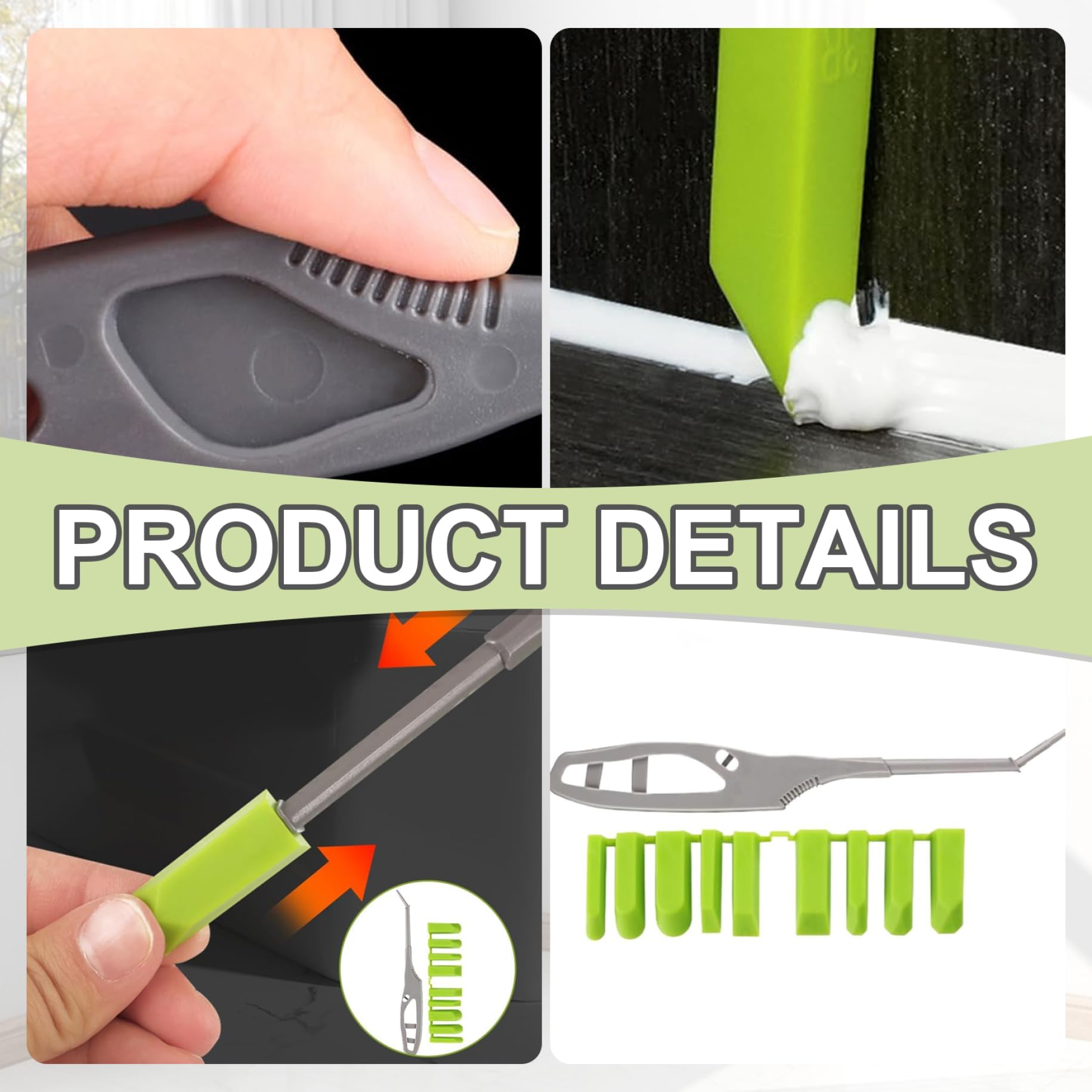 Anti-Slip Caulking Tool Kit with 9 Heads for Home Repairs & DIY Projects