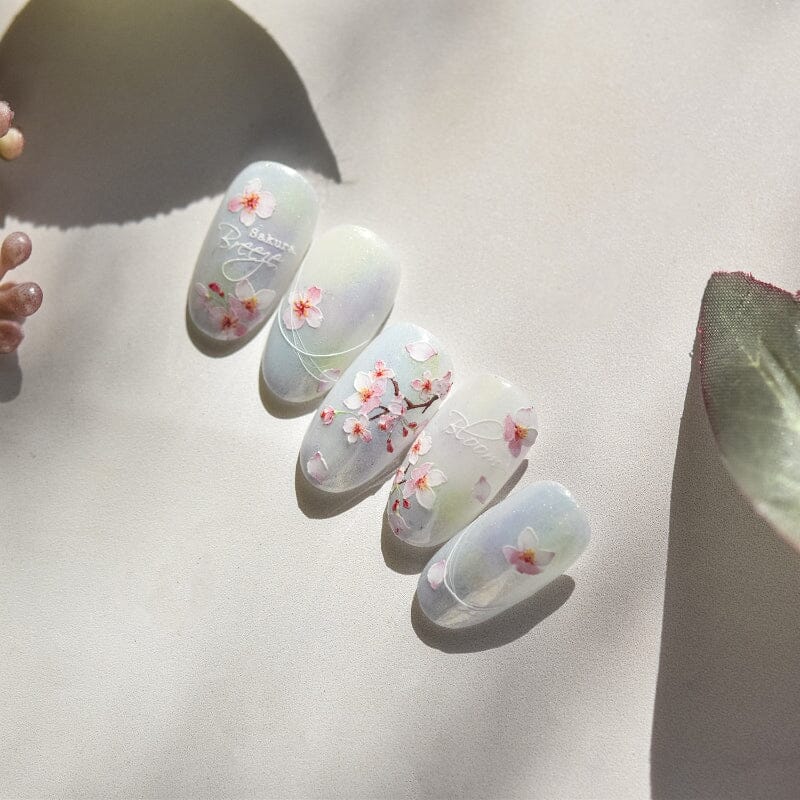Spring Flowers Blooming Sakura Nail Stickers - Cherry Blossom Nail Art Decals for DIY Manicure | Perfect for Spring Parties, Weddings & Nail Salon Designs