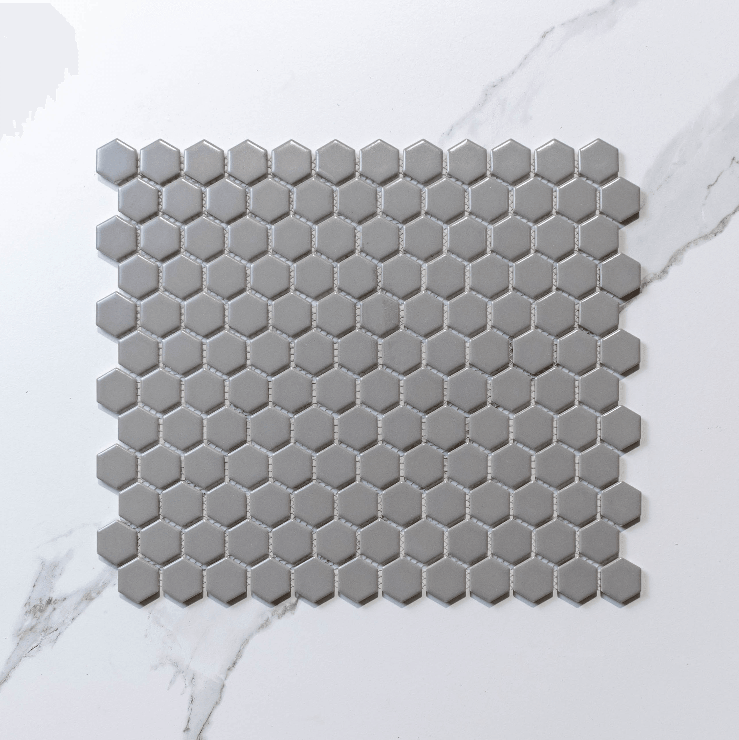Hexagon Mosaic Tile - Hive S Grey 23x26 Matt Finish (Per Sheet) - Perfect for Kitchen Backsplash, Bathroom Walls & Flooring