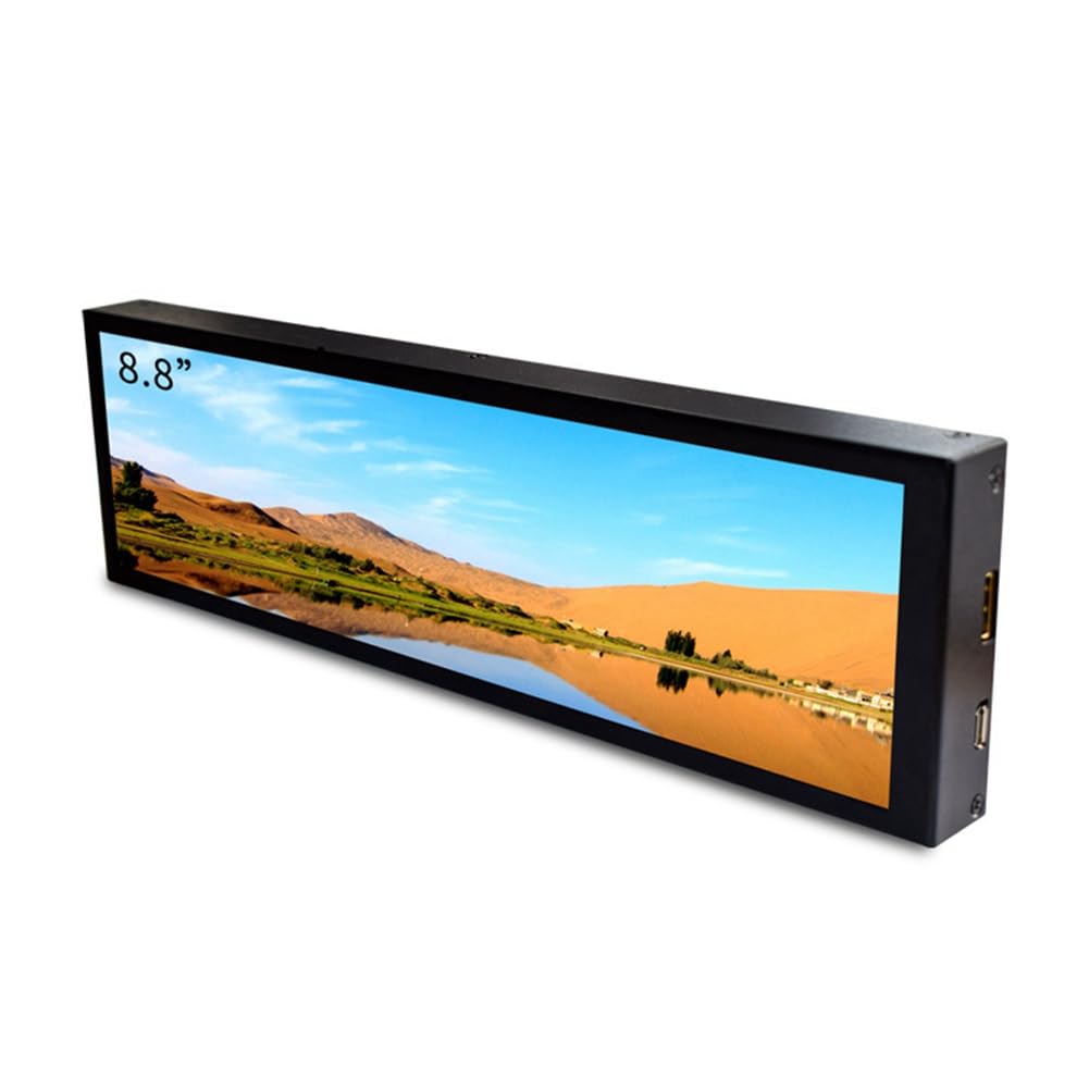8.8 Inch PC Temperature Monitor with Touch Screen - Wide Display, Case Included - Real-Time PC Sensor Panel for Gaming & Workstation Setup