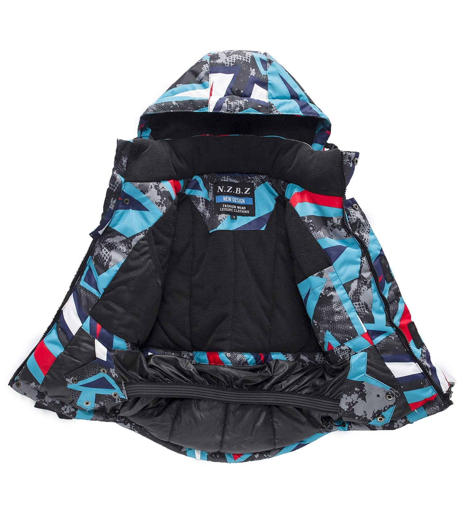 WOWULOVELY Boys' 2-Piece Colorblock Snow Pants & Jacket Set - Waterproof Winter Snowsuit for Skiing, Snowboarding & Outdoor Play