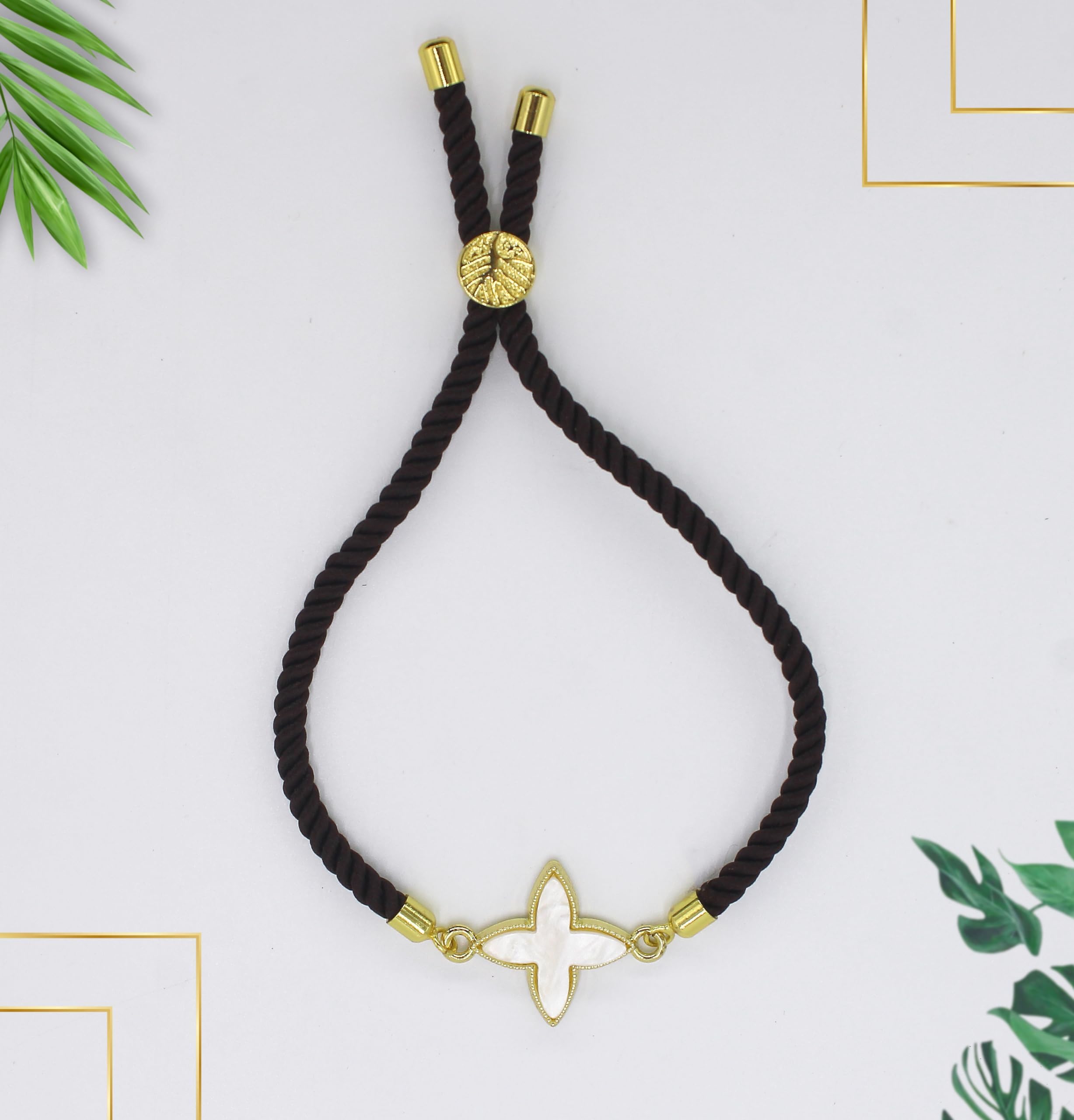 Artificial Tree Black & White Flower Bracelet for Women & Girls - Elegant Fashion Jewelry Gift for Parties, Weddings & Everyday Wear (AT GIRLS BRCT 066)