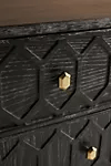 Hand Carved Textured Trellis Buffet Table - Black Indian Furniture for Dining Room & Living Room Storage