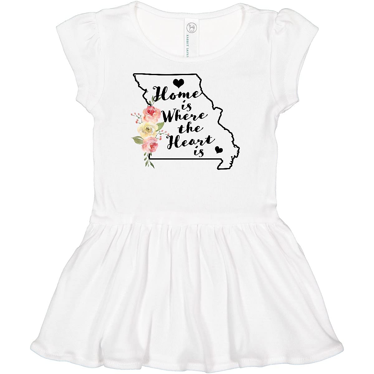 Inktastic Missouri Home is Where The Heart is Watercolor Print Baby Dress - Perfect for Family Photos, Baby Showers & Special Occasions