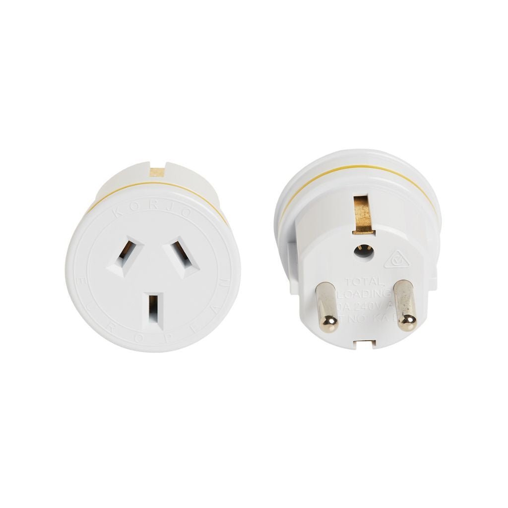 Korjo European Travel Adapter - Universal Plug Converter for EU, UK, US - Perfect for Business Trips, Vacations & International Travel