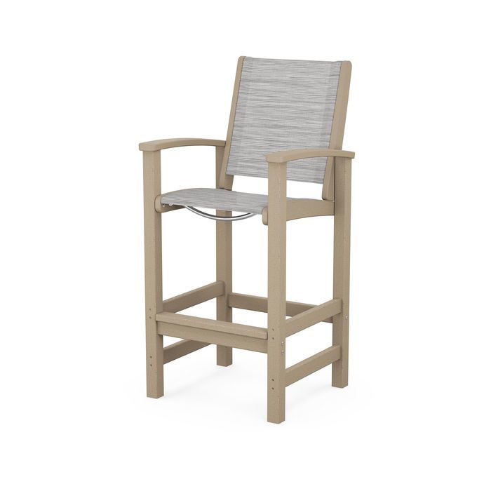 POLYWOOD Coastal Bar Chair - Outdoor & Indoor Bar Stool, Weather-Resistant, Durable, Comfortable - Perfect for Patio, Deck, Kitchen, and Poolside Use